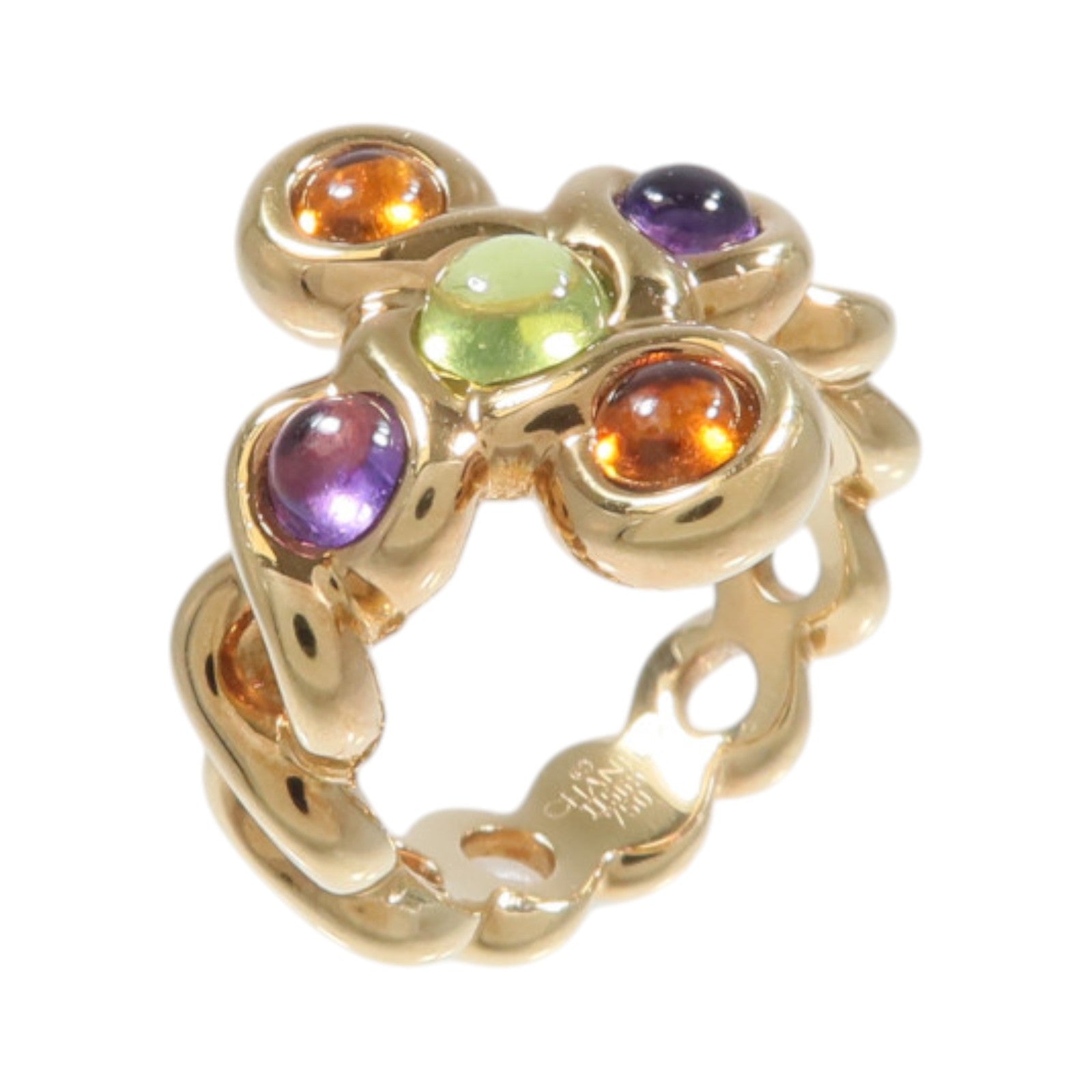 CHANEL 18K黃金Color Stone Ring彩色寶石戒指