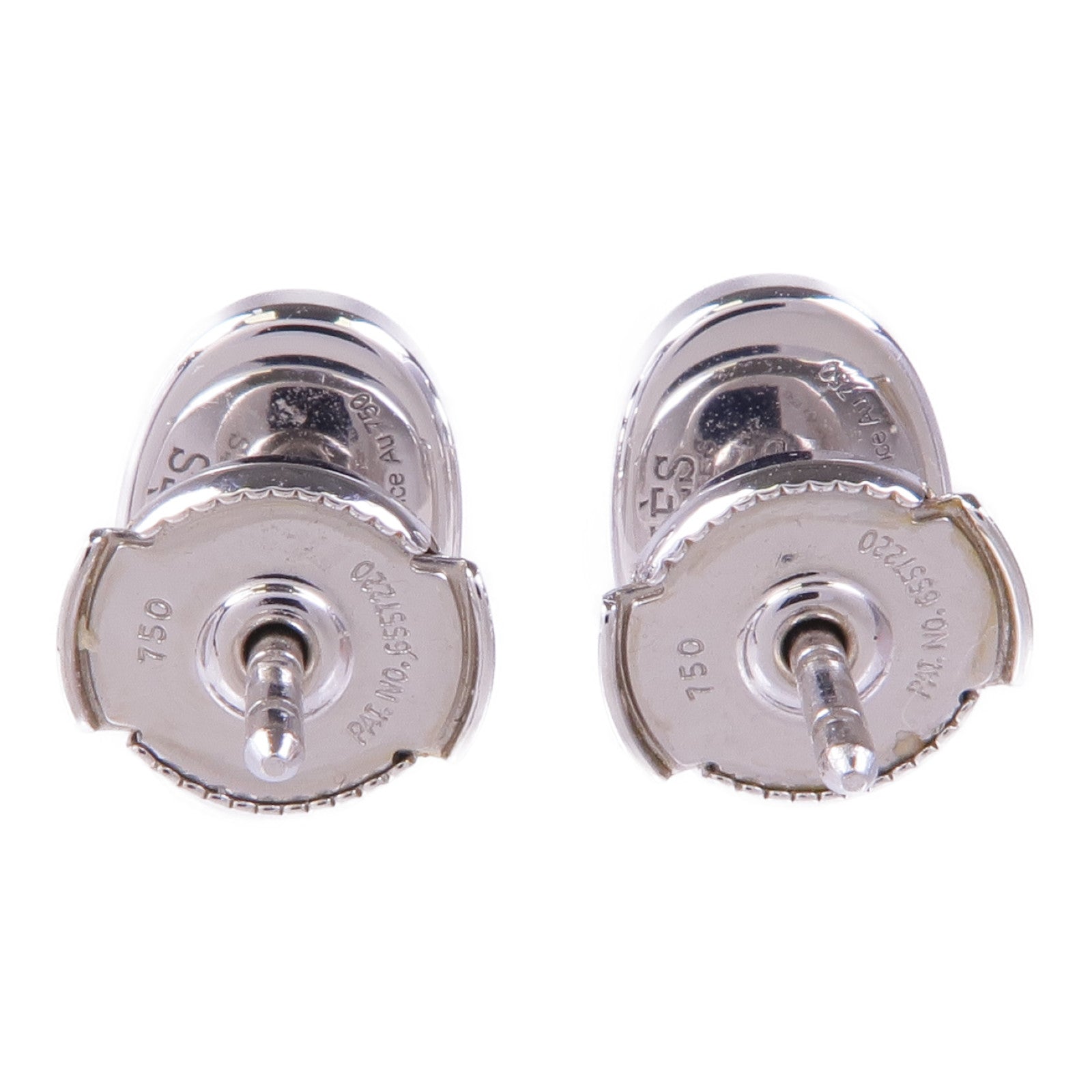 HERMES 18K白金Chaine d'ancre Contour Stud Earrings鑽石耳環