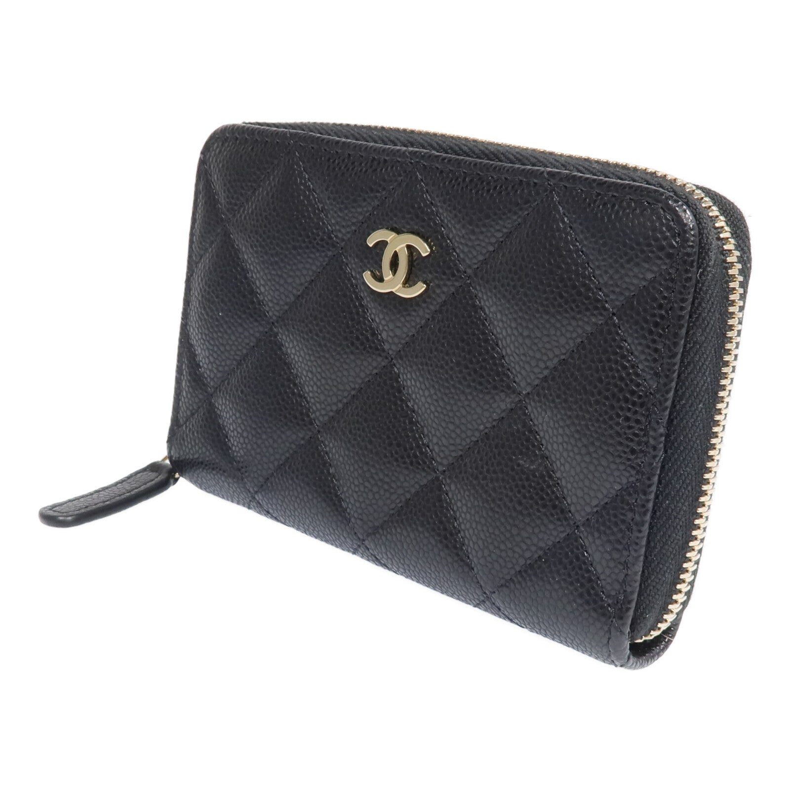 CHANEL 牛皮皮革Wallet金扣錢包