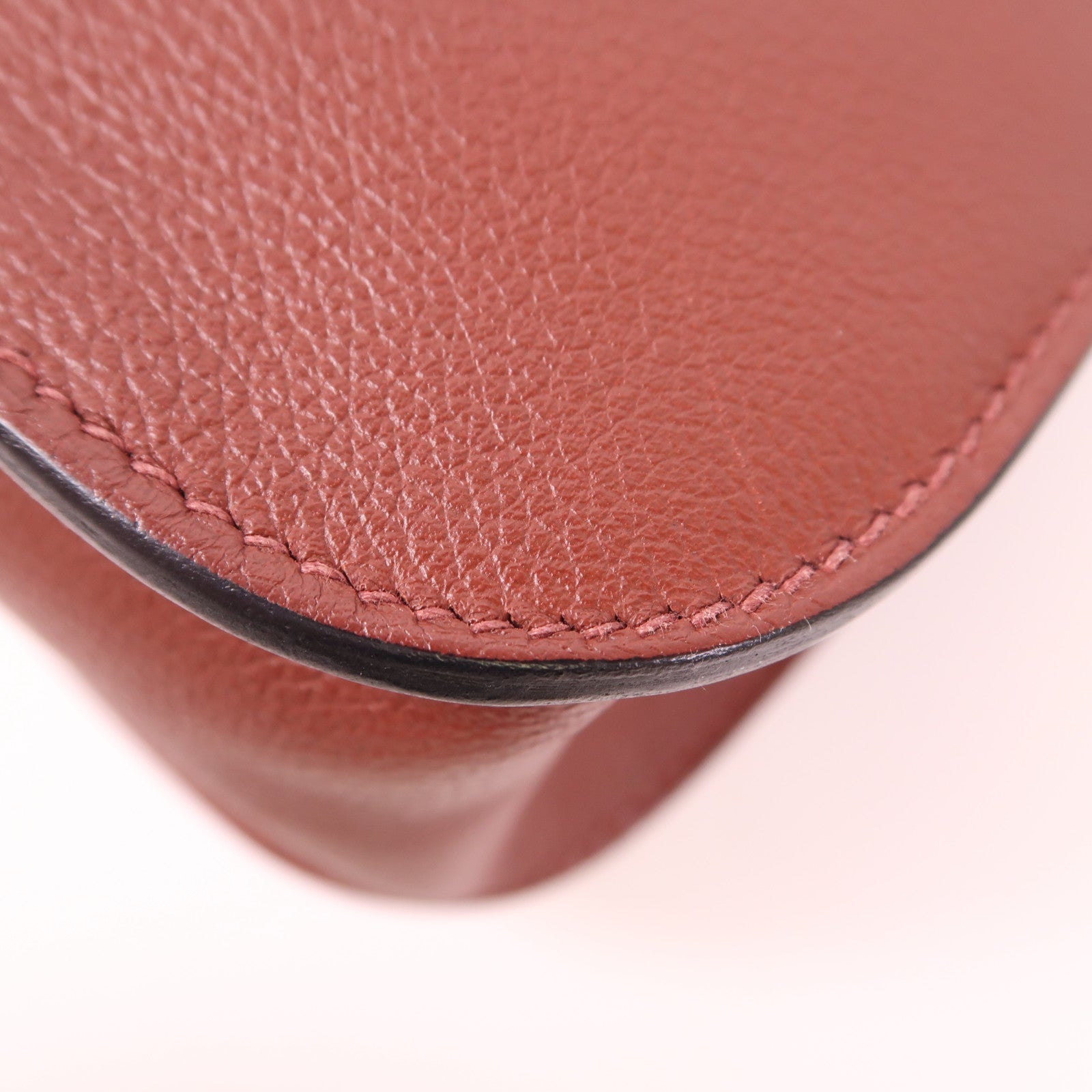 HERMES Evercolor皮革Halzan 25金扣手挽肩背兩用袋Rouge H