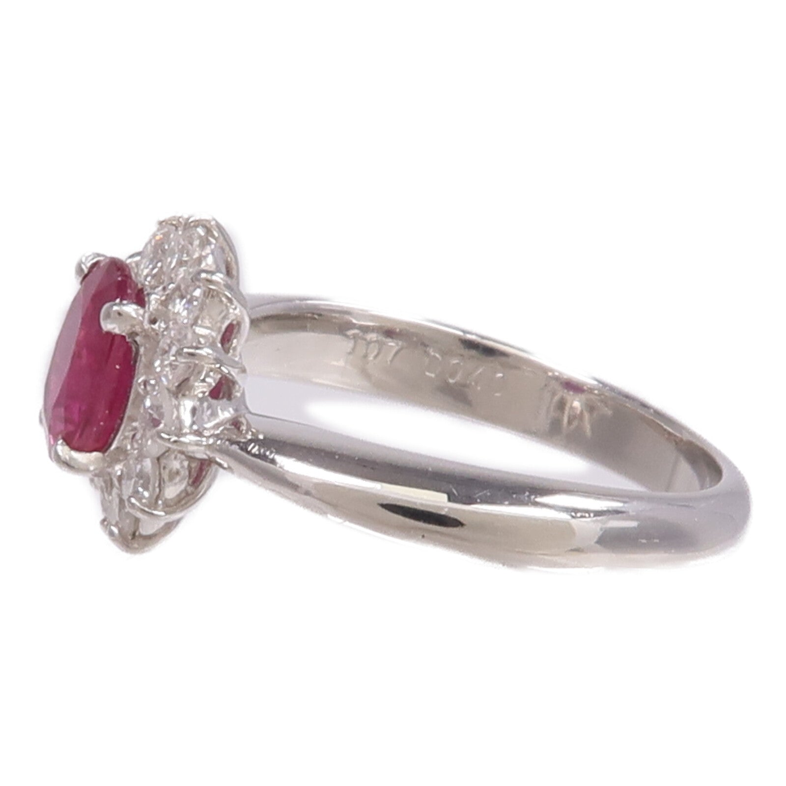 JEWELRY PT900鉑金Ruby Diamond Ring紅寶石/鑽石戒指