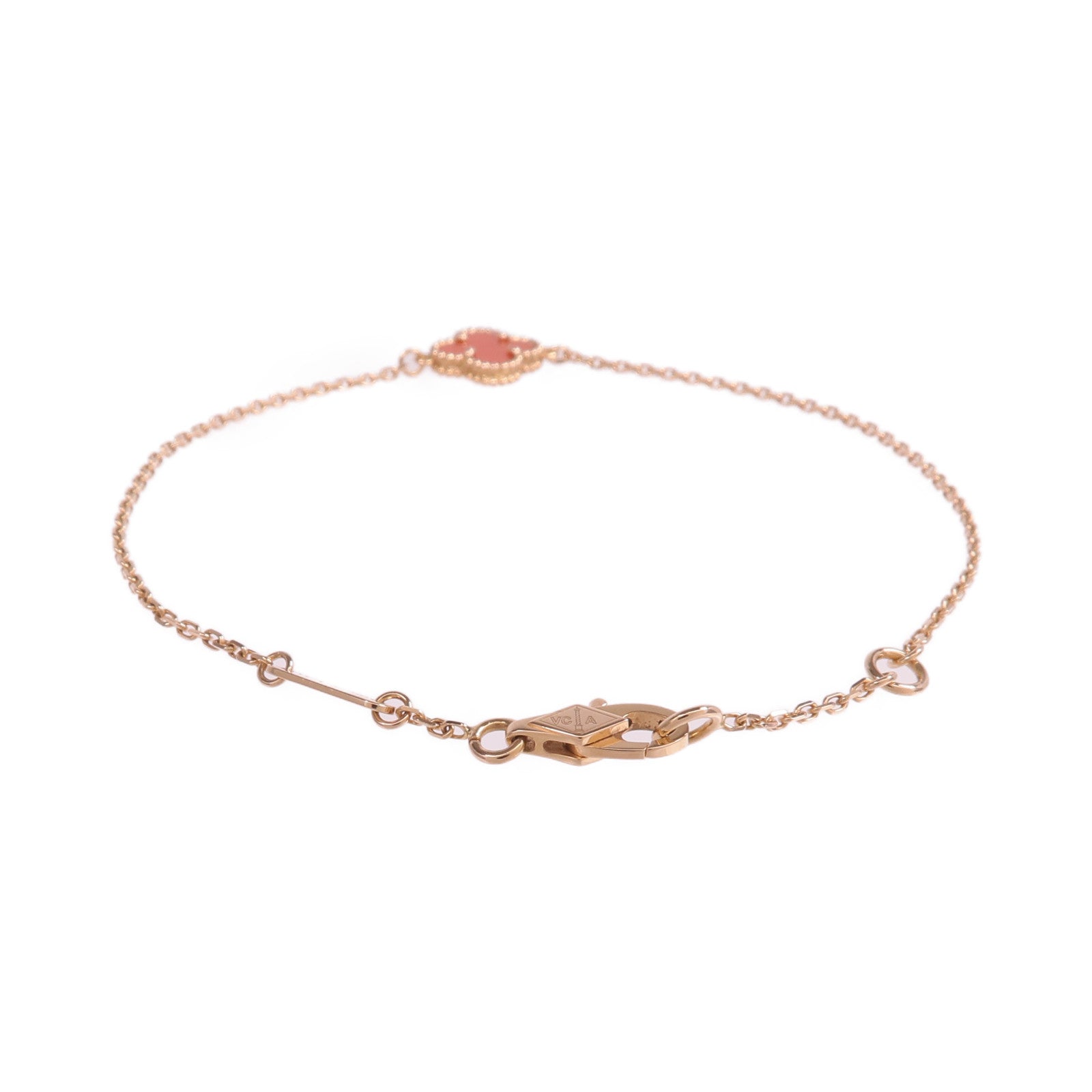 Van Cleef & Arpels 18K玫瑰金Sweet Alhambra Bracelet紅玉髓手鏈