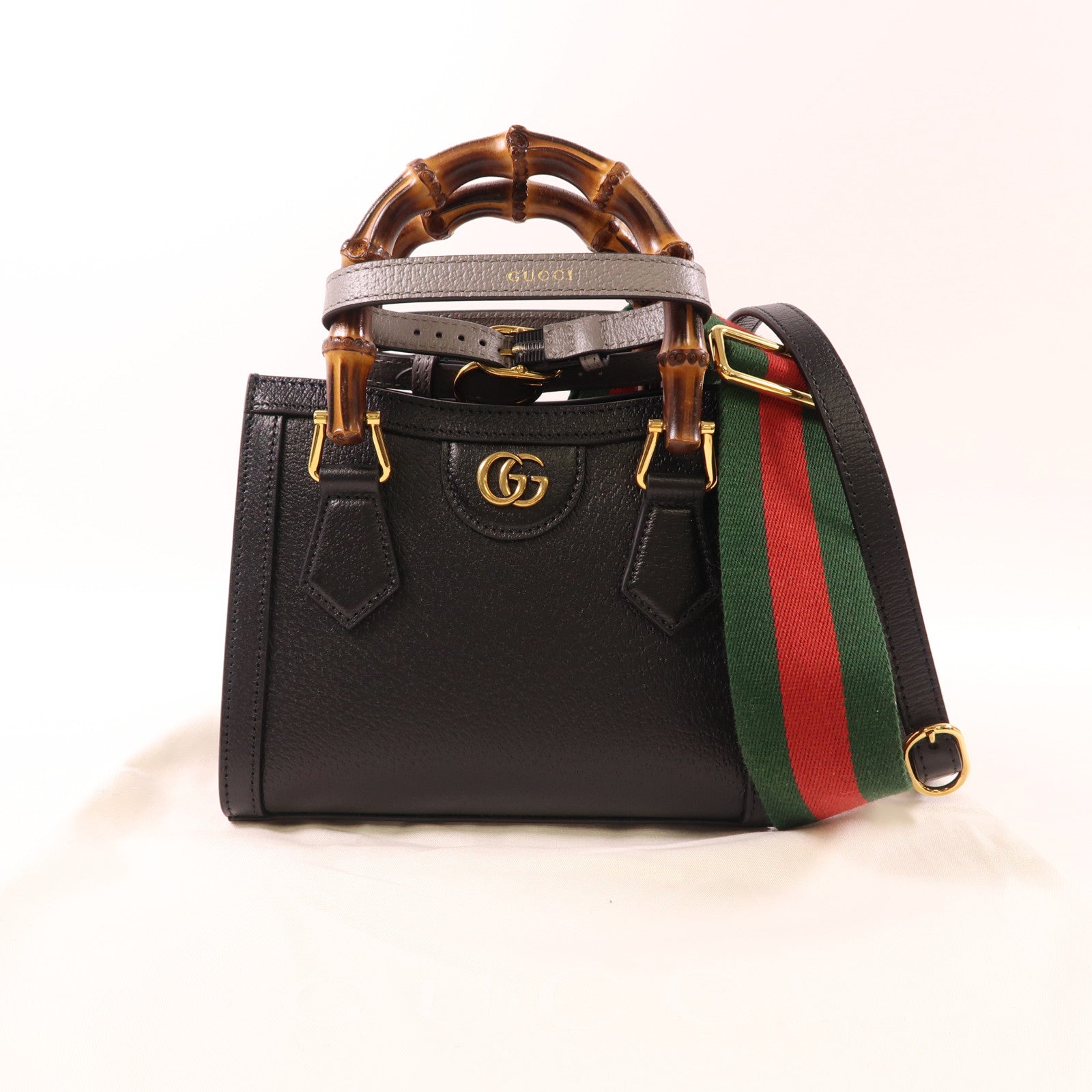 GUCCI GG GHW Diana Small Tote Bag 2 Way Shoulder 702732 U3ZDT 1073 Calfskin