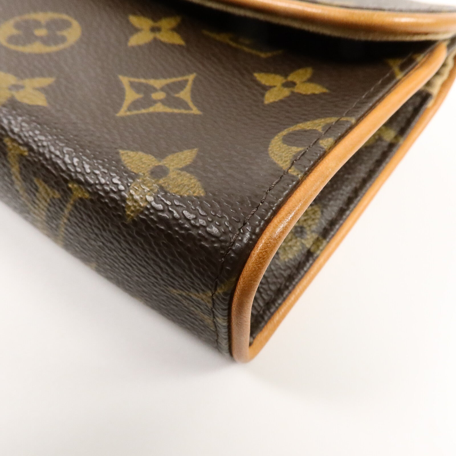 LOUIS VUITTON Monogram Pochette Florentine金扣腰包棕色