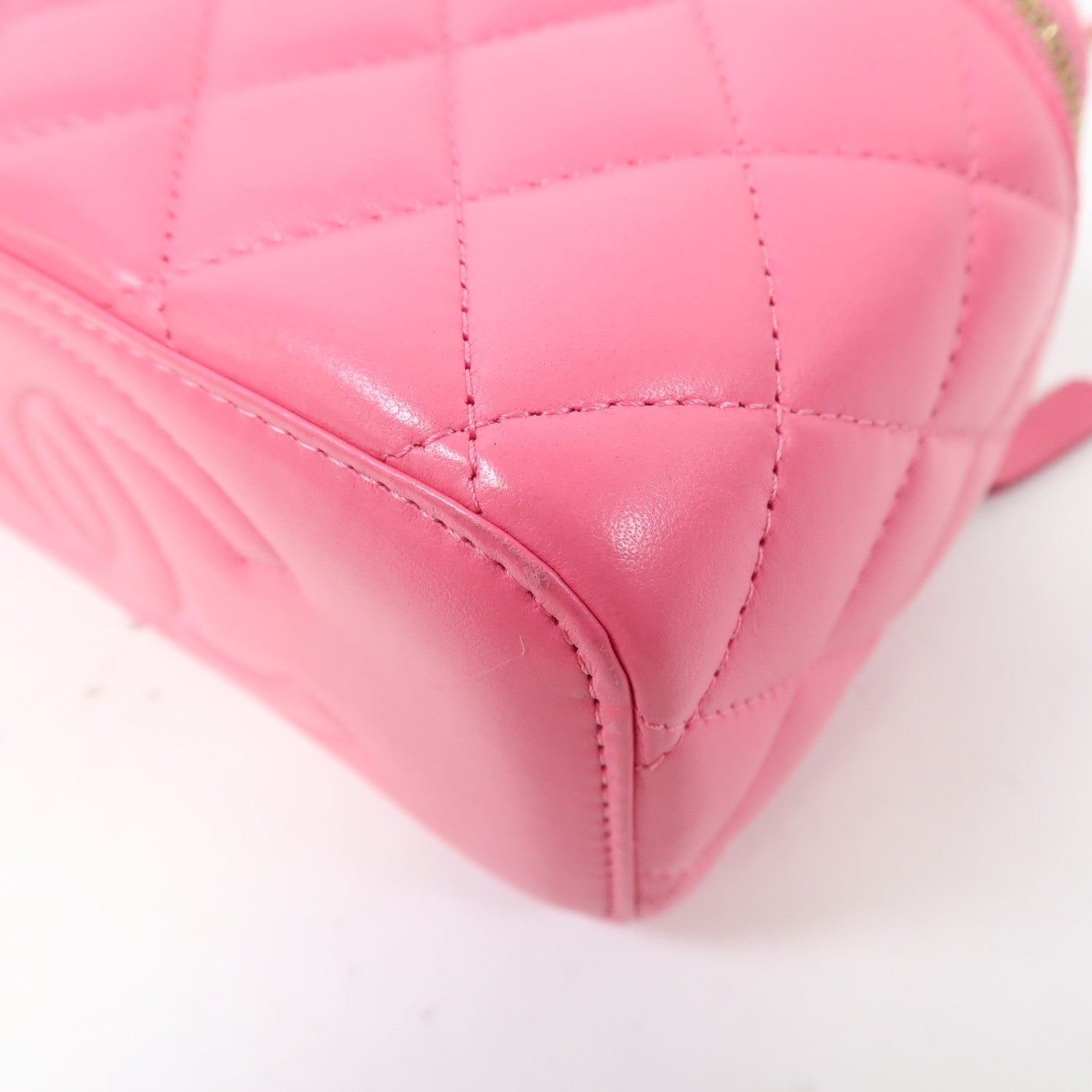 CHANEL 【激減優惠】菱格羊皮皮革Chanel Box Bag金扣鏈帶肩背袋粉紅色
