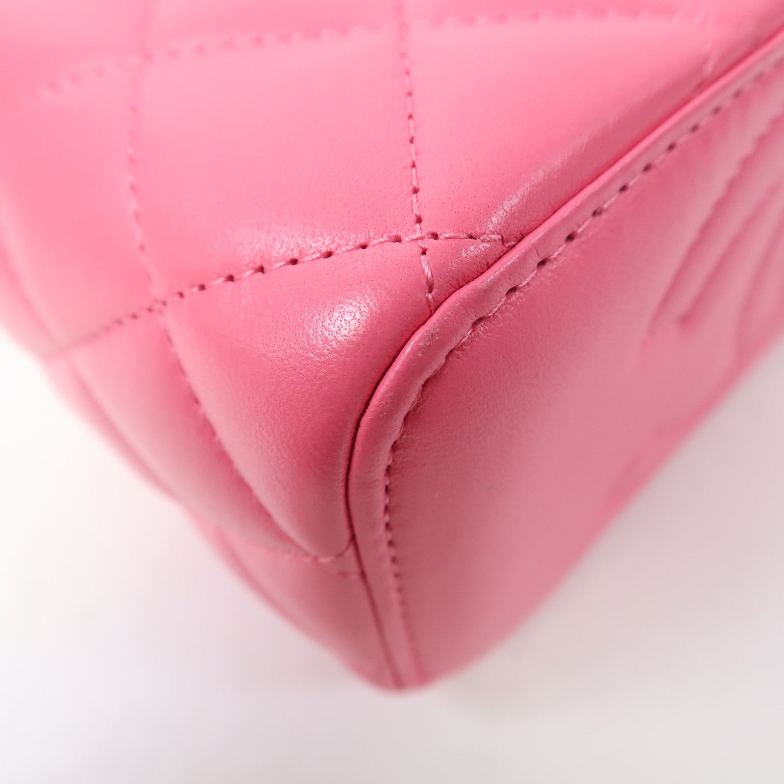 CHANEL 【激減優惠】菱格羊皮皮革Chanel Box Bag金扣鏈帶肩背袋粉紅色