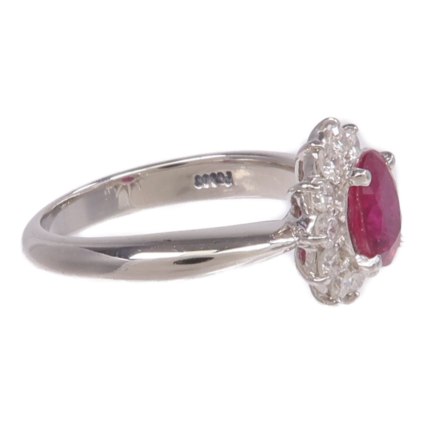 JEWELRY PT900鉑金Ruby Diamond Ring紅寶石/鑽石戒指