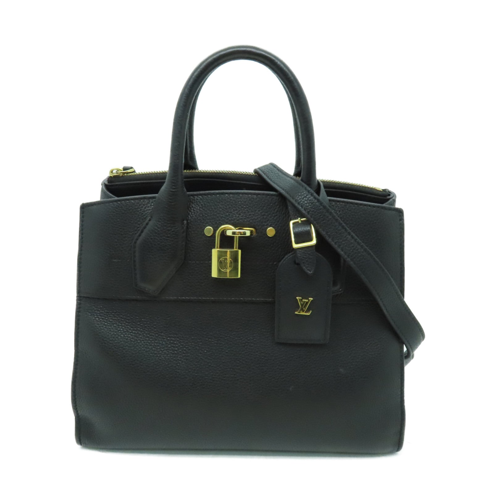 LOUIS VUITTON **【激減優惠】牛皮皮革City Steamer PM金扣手挽肩背兩用袋黑色