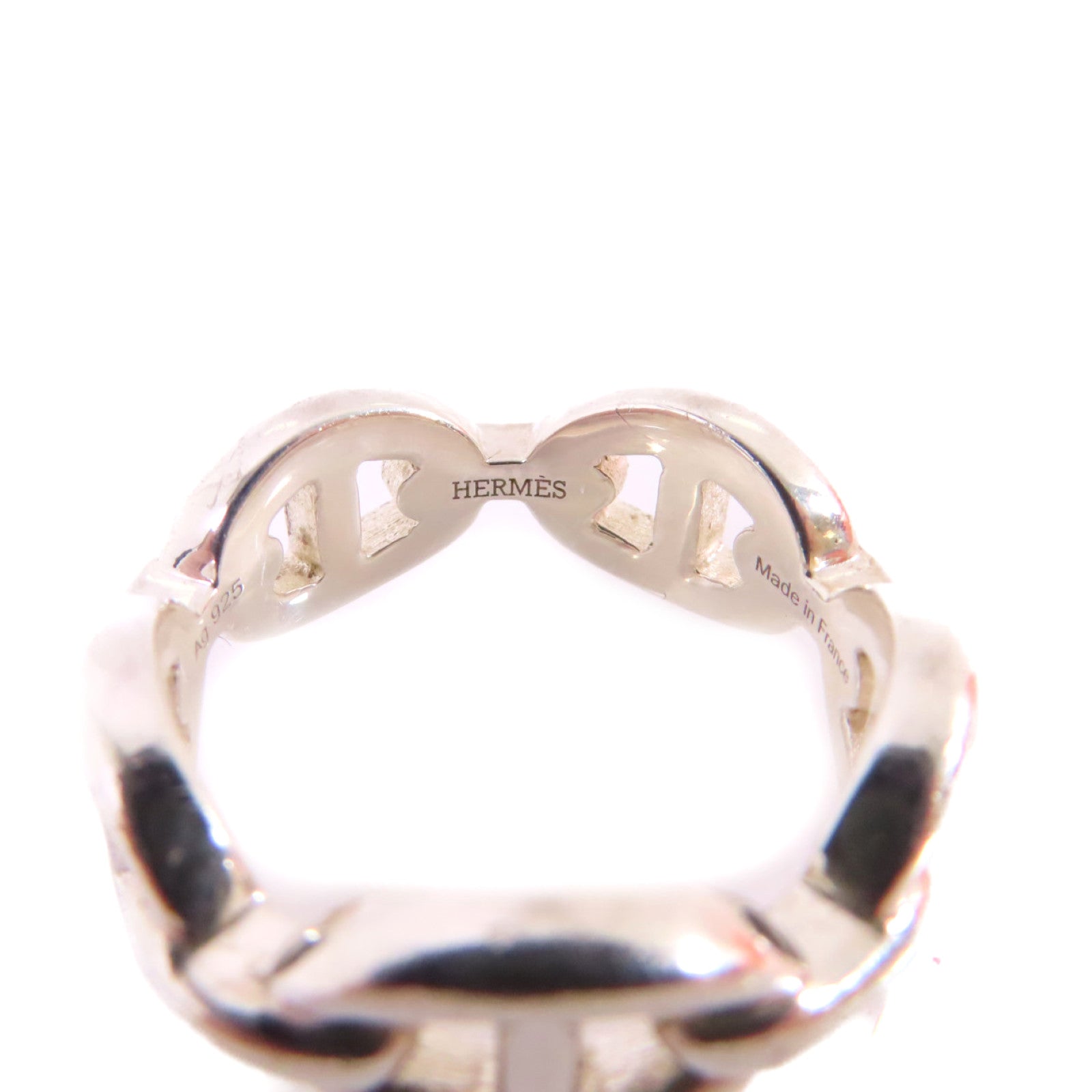 HERMES 925純銀Chain D Ancre Enchainee Small Model Ring戒指#52/US#5.5