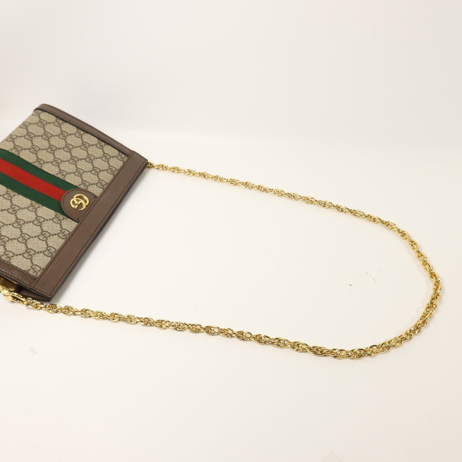 GUCCI 塗層帆布Ophidia GG鏈帶肩背袋