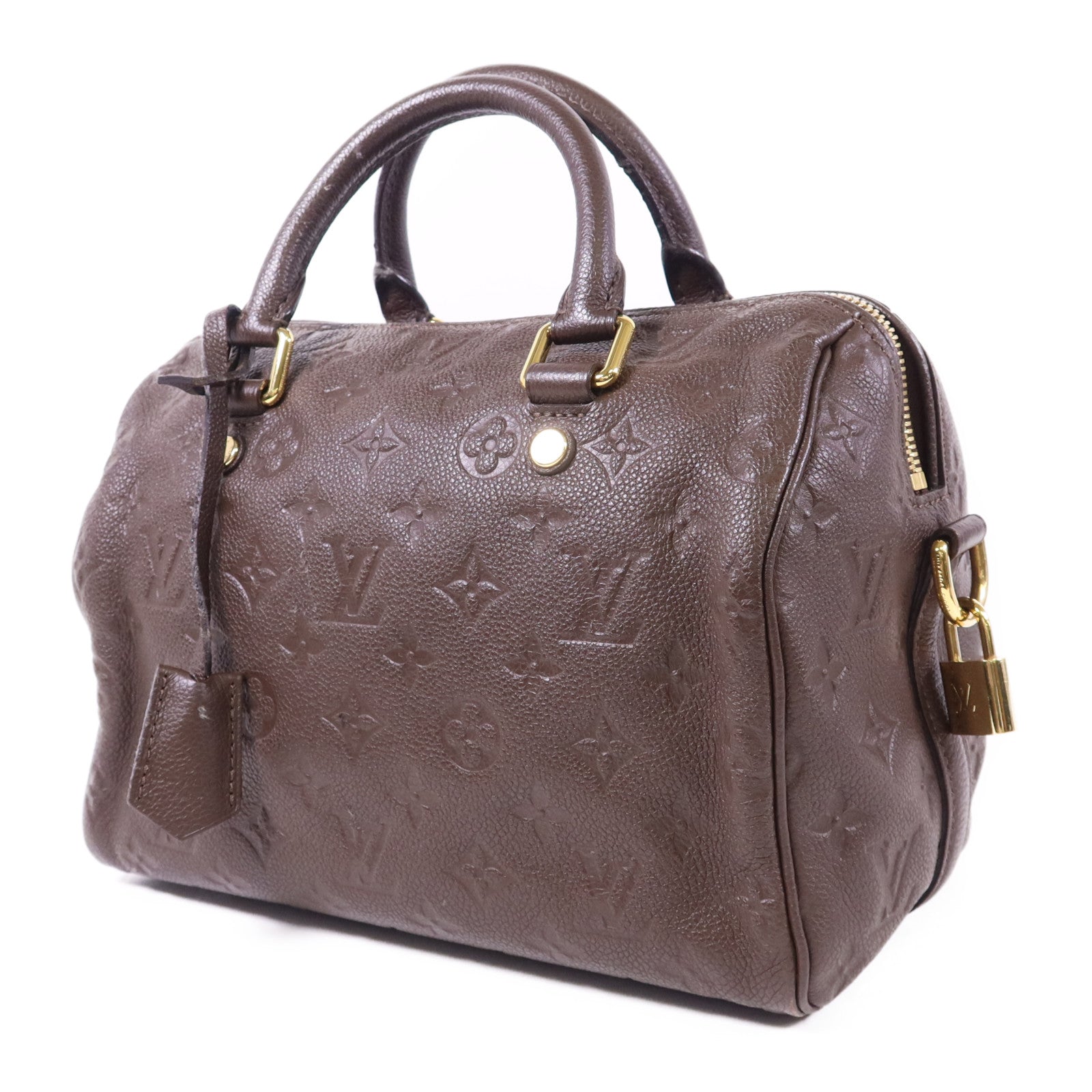 LOUIS VUITTON Monogram Empreinte Speedy 25 Bandouliere金扣手挽肩背兩用袋