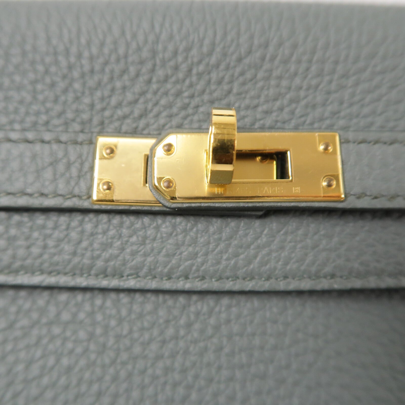HERMES Togo皮革Kelly 25手挽肩背兩用袋Vert Amande