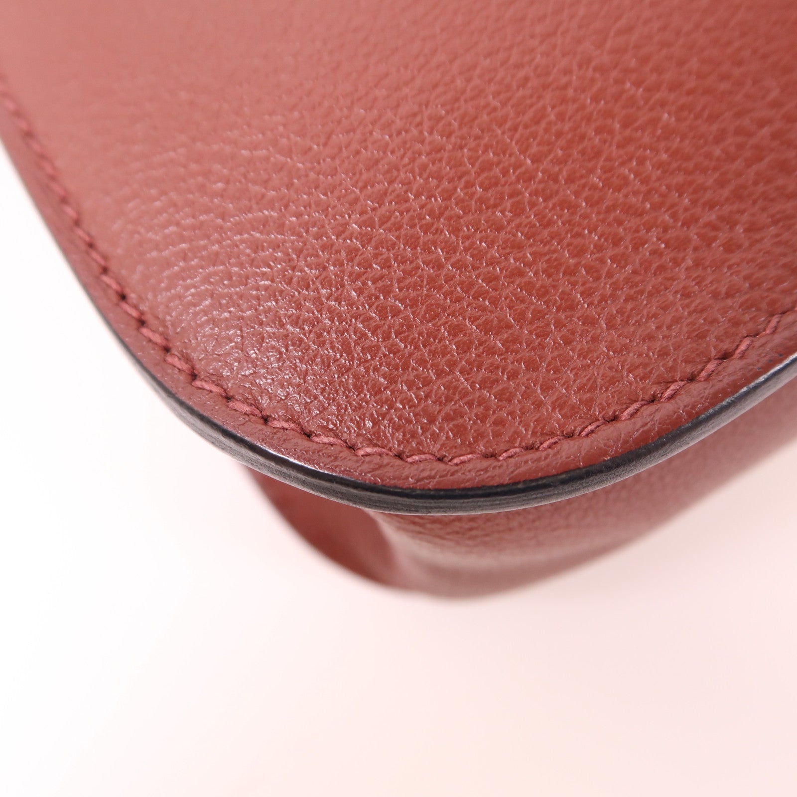 HERMES Evercolor皮革Halzan 25金扣手挽肩背兩用袋Rouge H