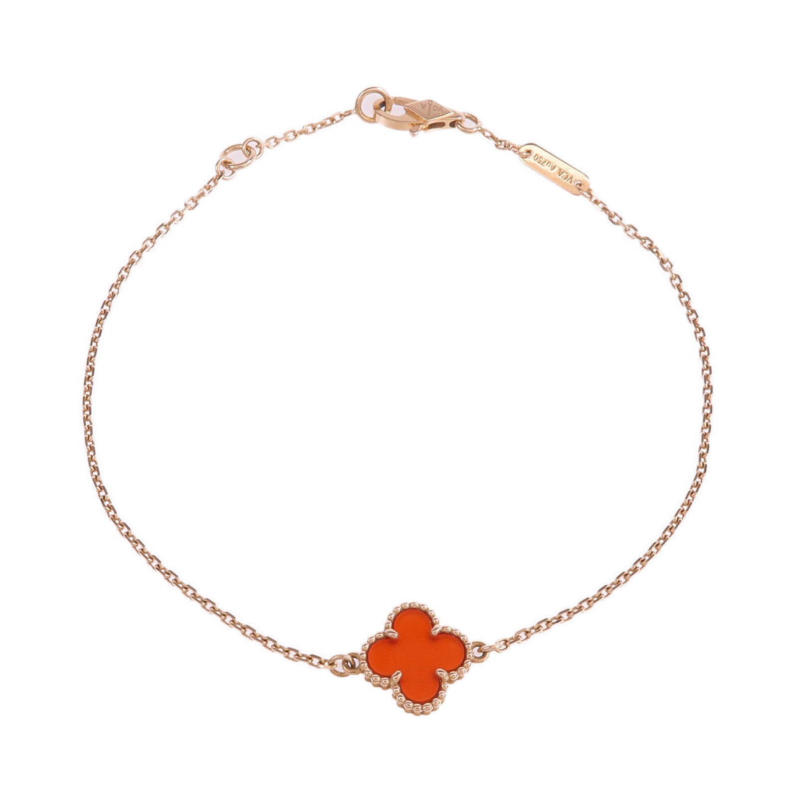Van Cleef & Arpels 18K玫瑰金Sweet Alhambra Bracelet紅玉髓手鏈