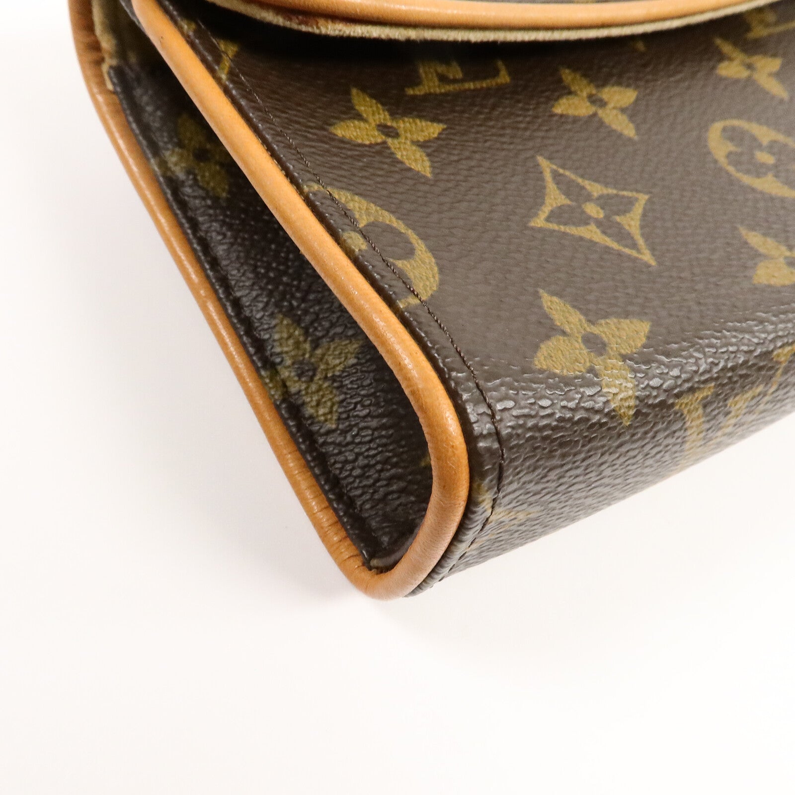LOUIS VUITTON Monogram Pochette Florentine金扣腰包棕色