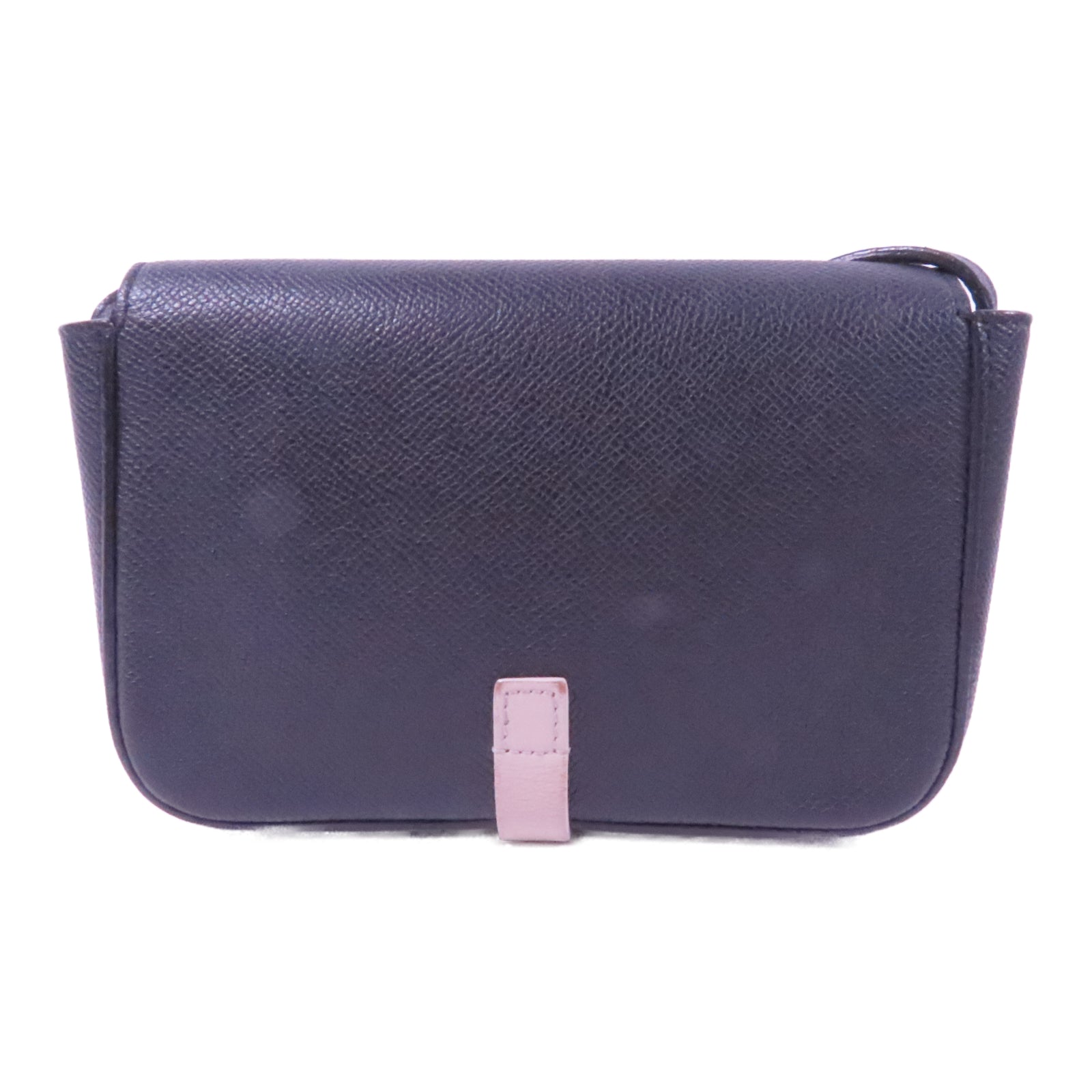 CELINE 牛皮皮革Shoulder Bag銀扣肩背袋黑色
