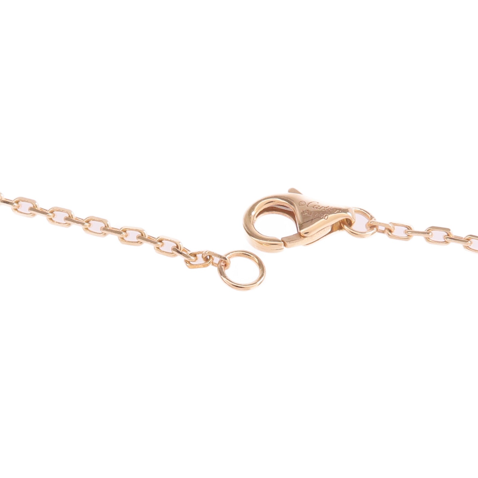 CARTIER 18K玫瑰金Love Necklace Paved鑽石項鍊