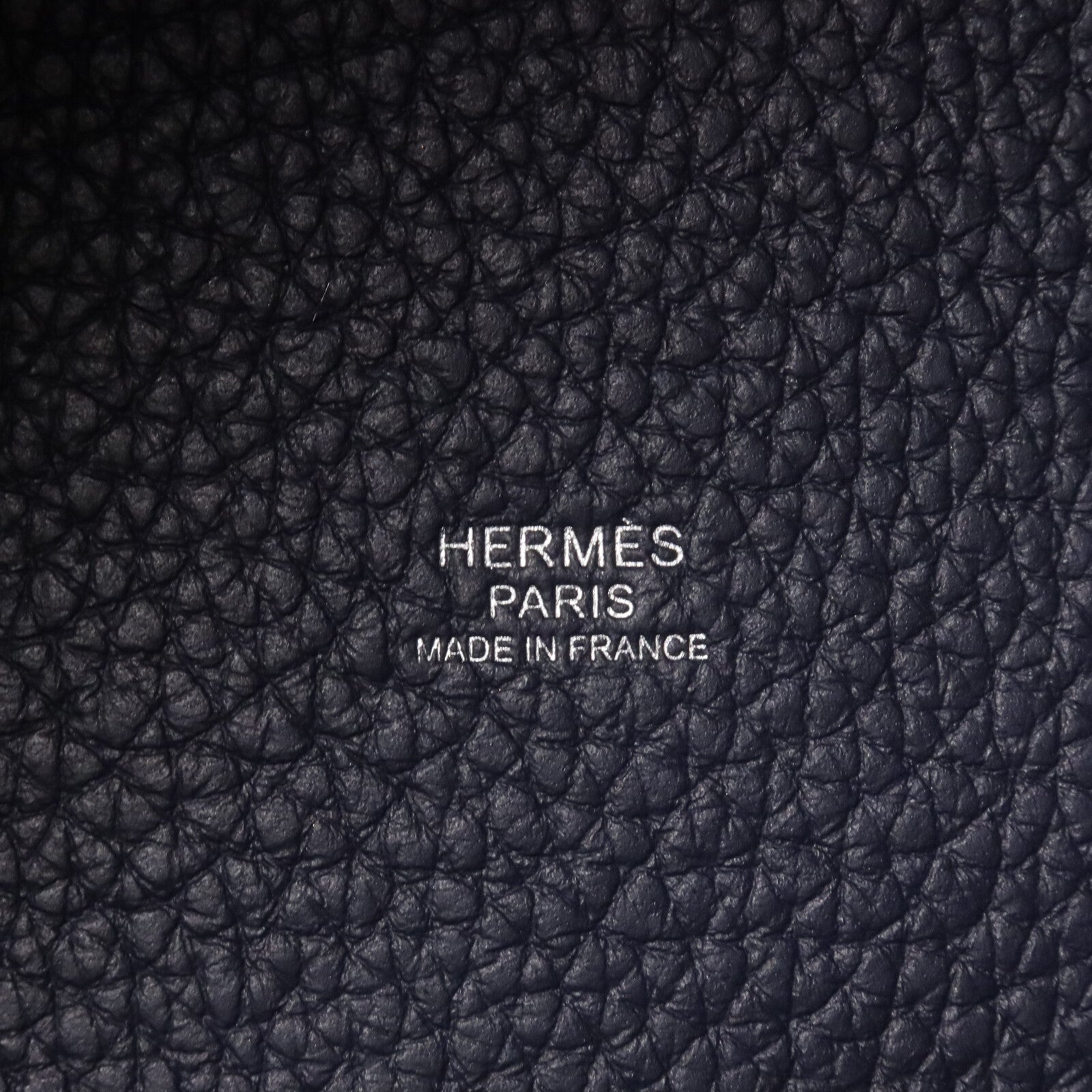 HERMES Clemence皮革Picotin MM扣手挽袋Bleu Nuit