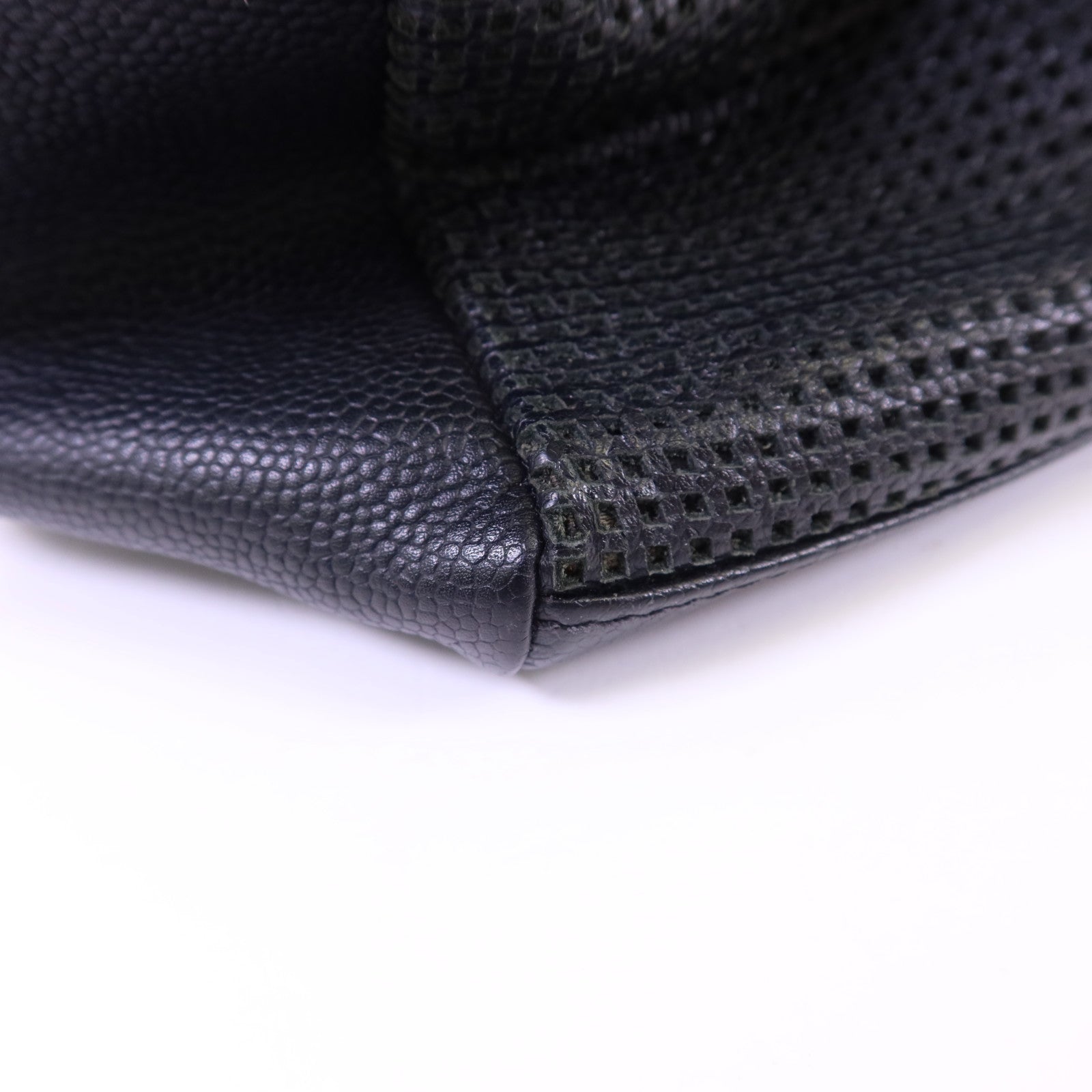 CHANEL 皮革Handbag銀扣手挽袋
