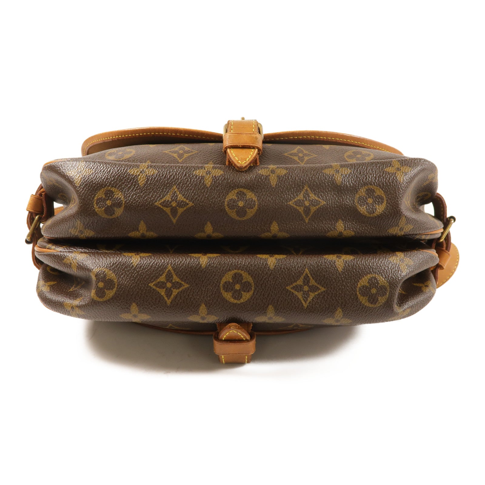 LOUIS VUITTON Monogram Saumur 30金扣肩背袋棕色