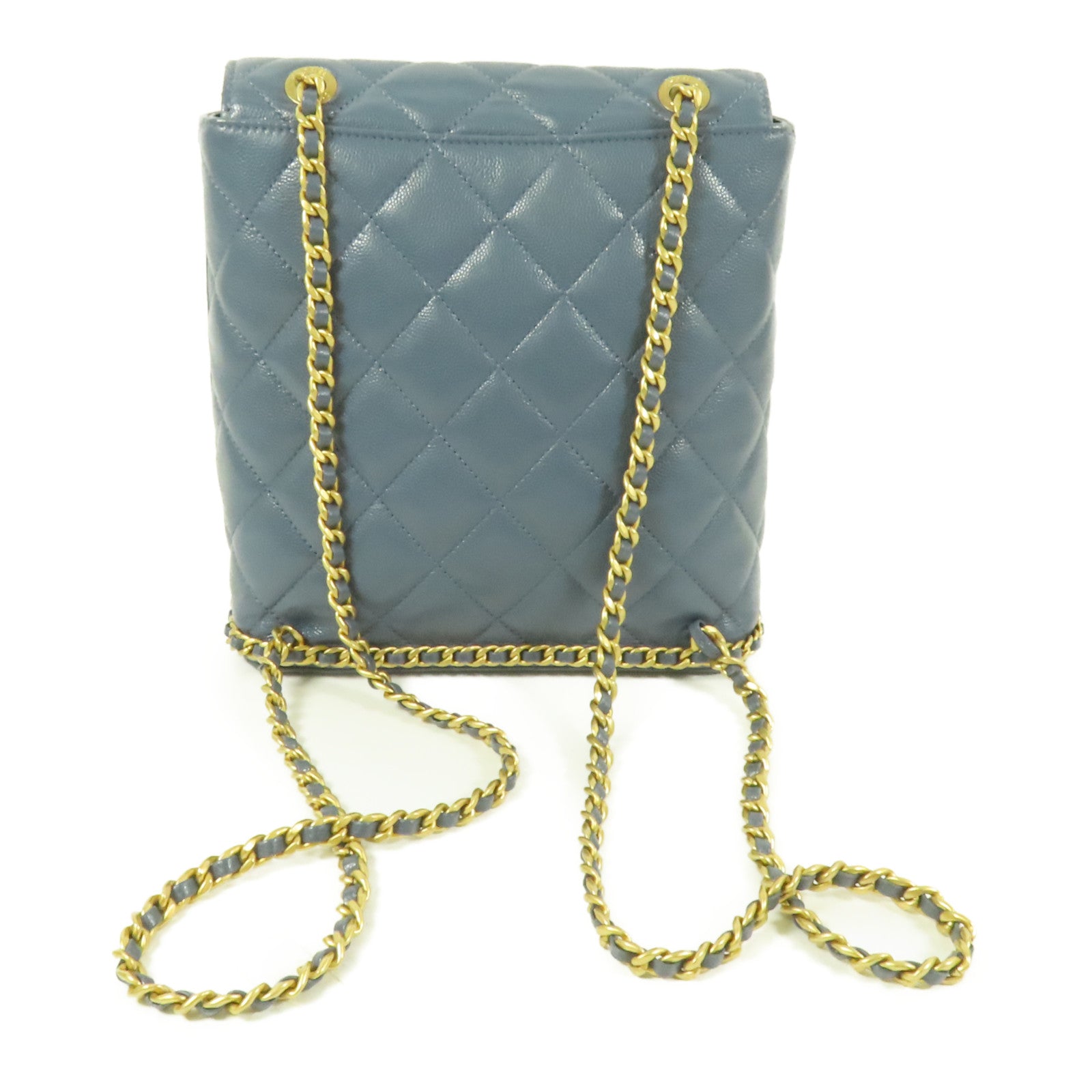 CHANEL 牛皮皮革Chain Backpack 23K金扣背包