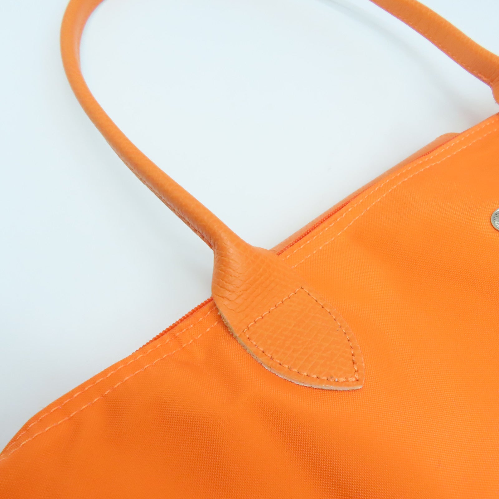 Longchamp 【激減優惠】尼龍Tote Bag銀扣肩背袋橙色