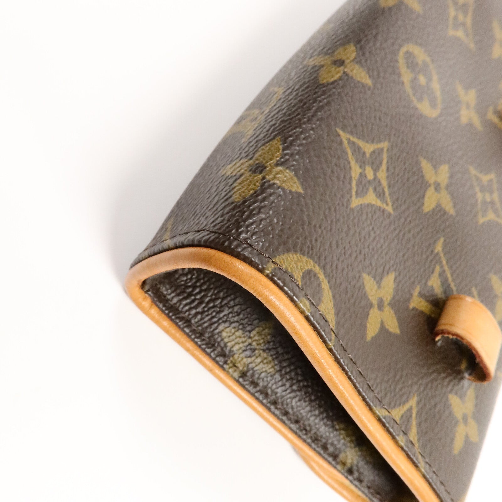 LOUIS VUITTON Monogram Pochette Florentine金扣腰包棕色