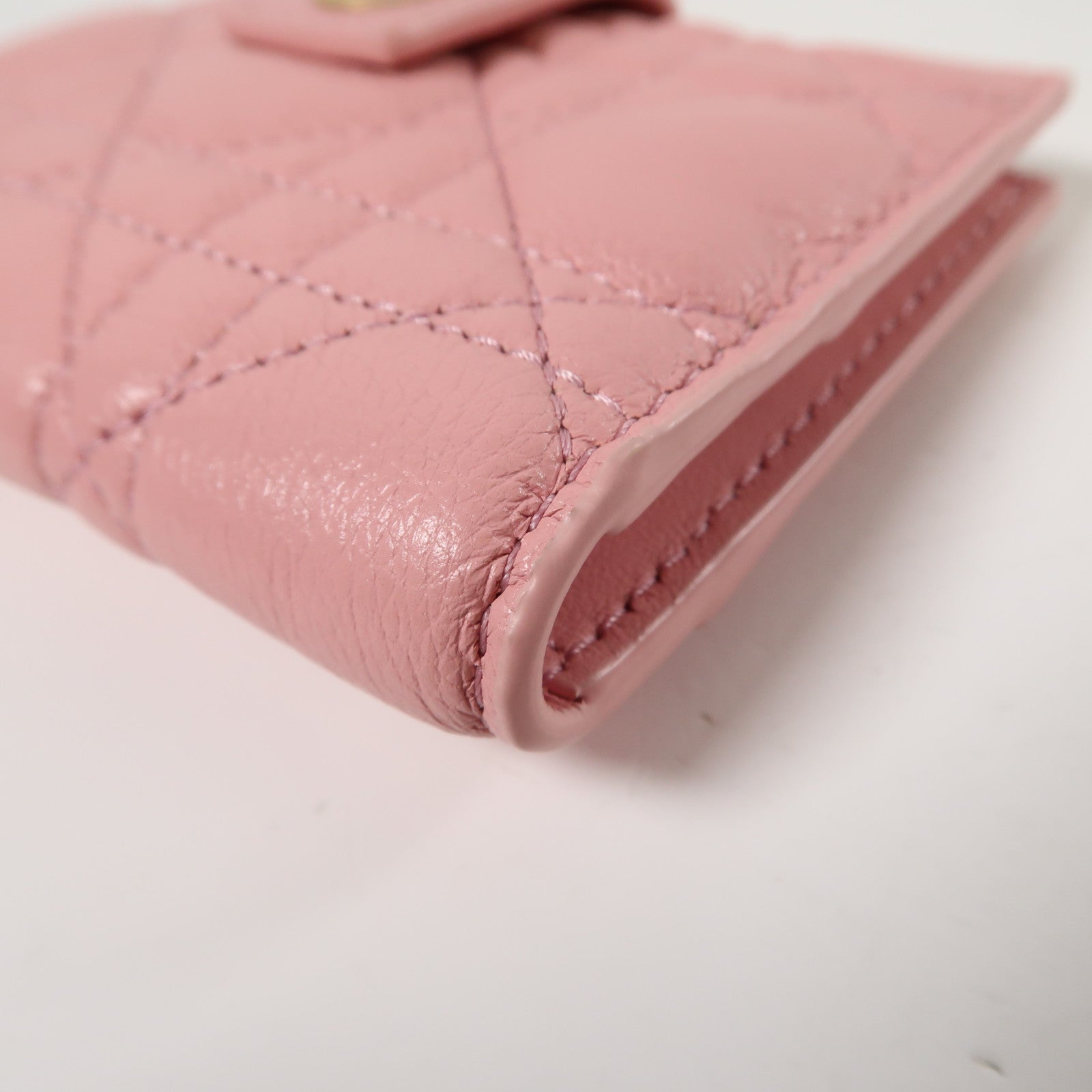 Dior 羊皮皮革Card Case金扣卡片套粉紅色