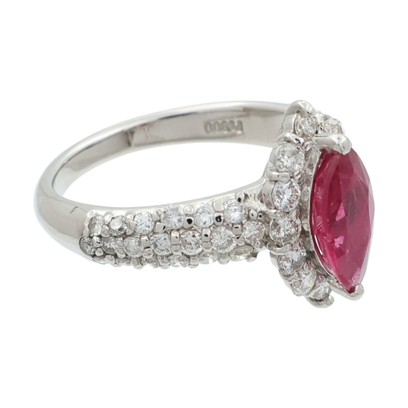 JEWELRY PT900鉑金/紅寶石Ruby鑽石戒指