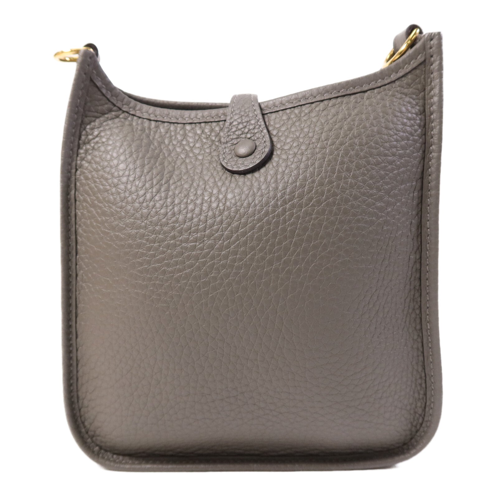 HERMES Clemence皮革Evelyne TPM金扣肩背袋Gris Meyer
