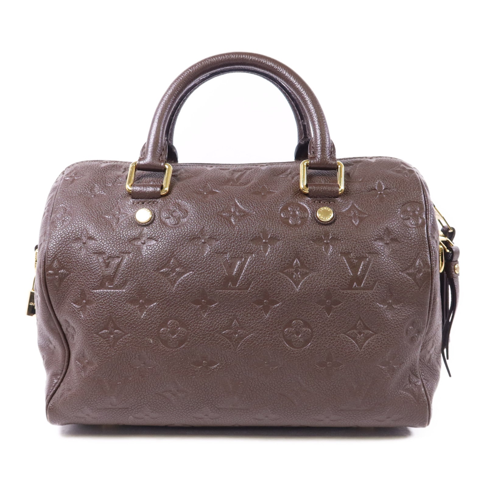 LOUIS VUITTON Monogram Empreinte Speedy 25 Bandouliere金扣手挽肩背兩用袋