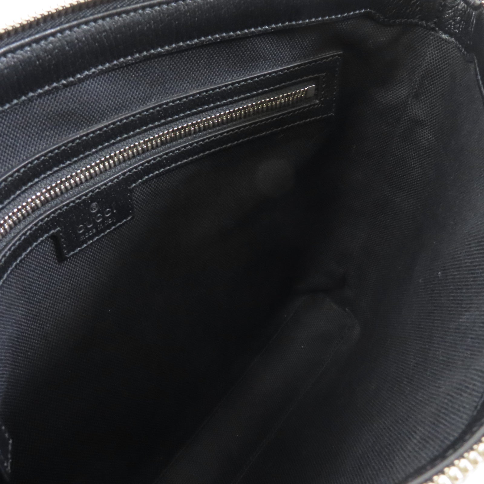 GUCCI 帆布2 Way Shoulder銀扣手挽肩背兩用袋黑色