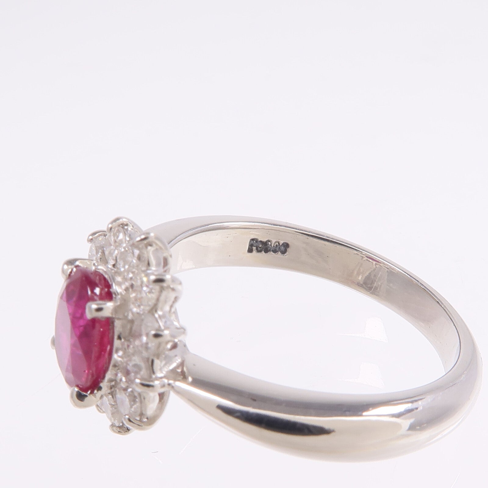 JEWELRY PT900鉑金Ruby Diamond Ring紅寶石/鑽石戒指