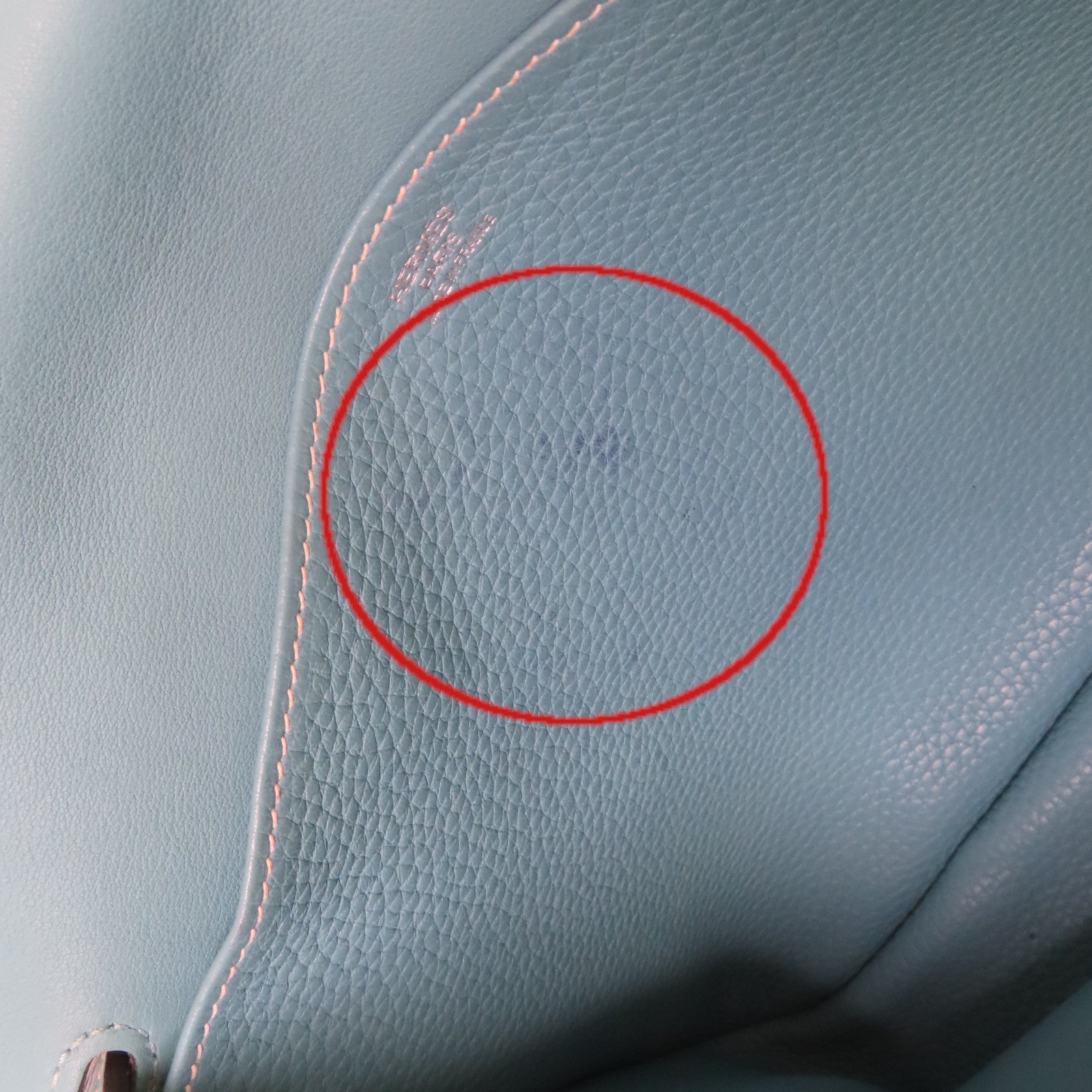 HERMES 【激減優惠】Clemence皮革Halzan 31 2Way Shoulder Bag銀扣手挽肩背兩用袋Bleu Jean牛仔藍色