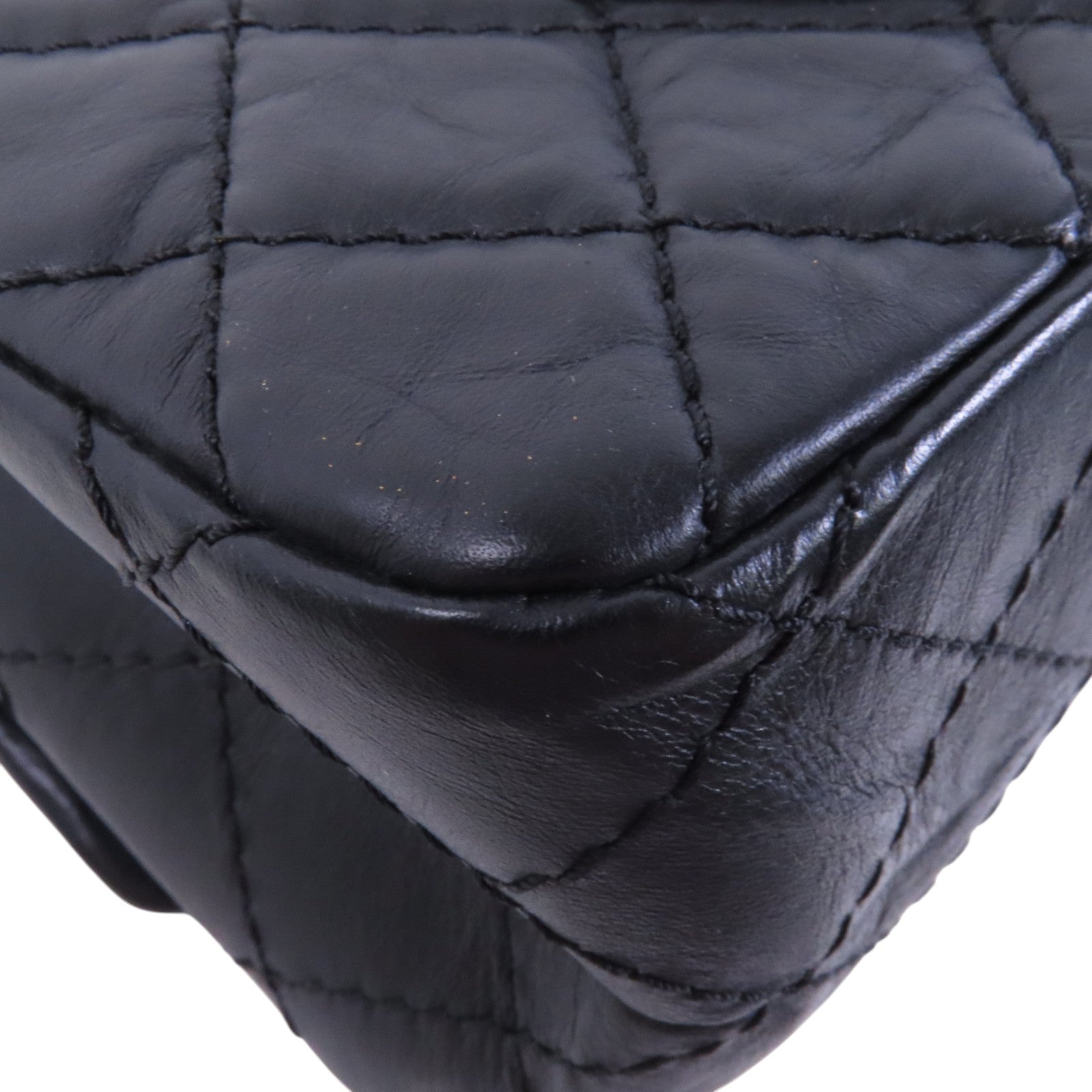CHANEL 牛皮皮革2.55 24cm銀扣鏈帶肩背袋