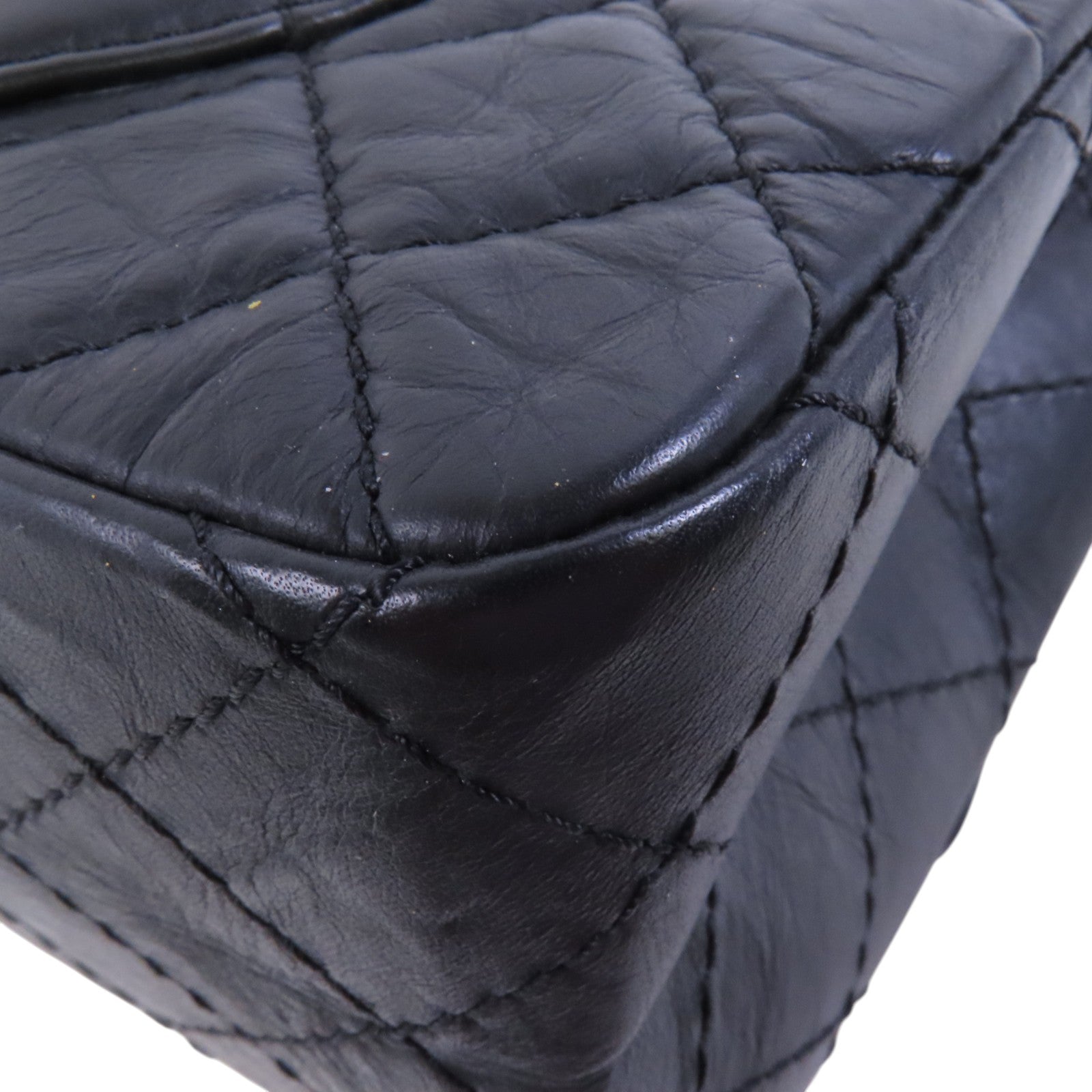 CHANEL 牛皮皮革2.55 24cm銀扣鏈帶肩背袋
