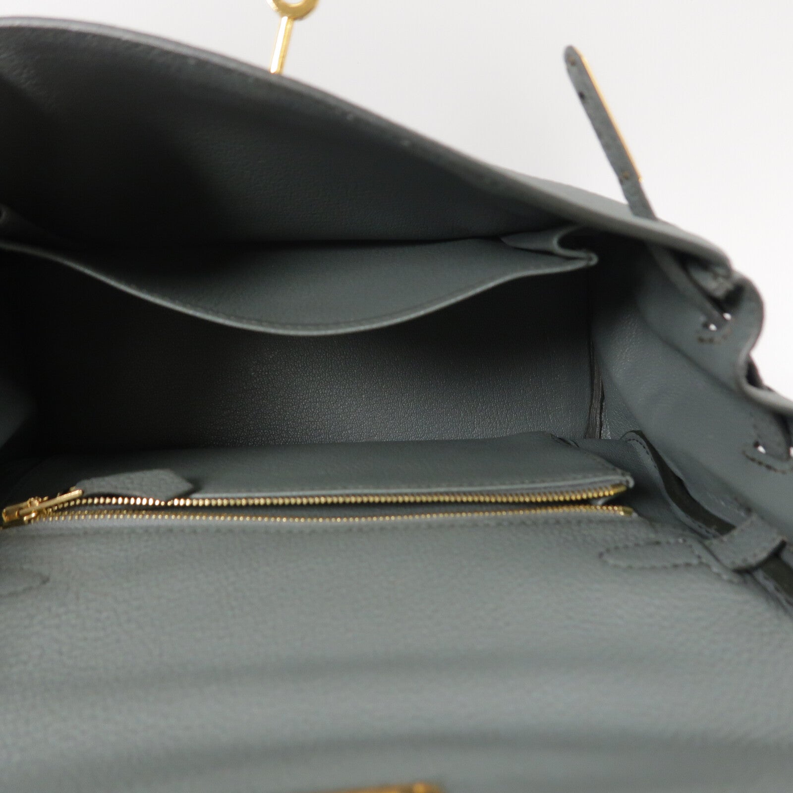 HERMES Togo皮革Kelly 25手挽肩背兩用袋Vert Amande