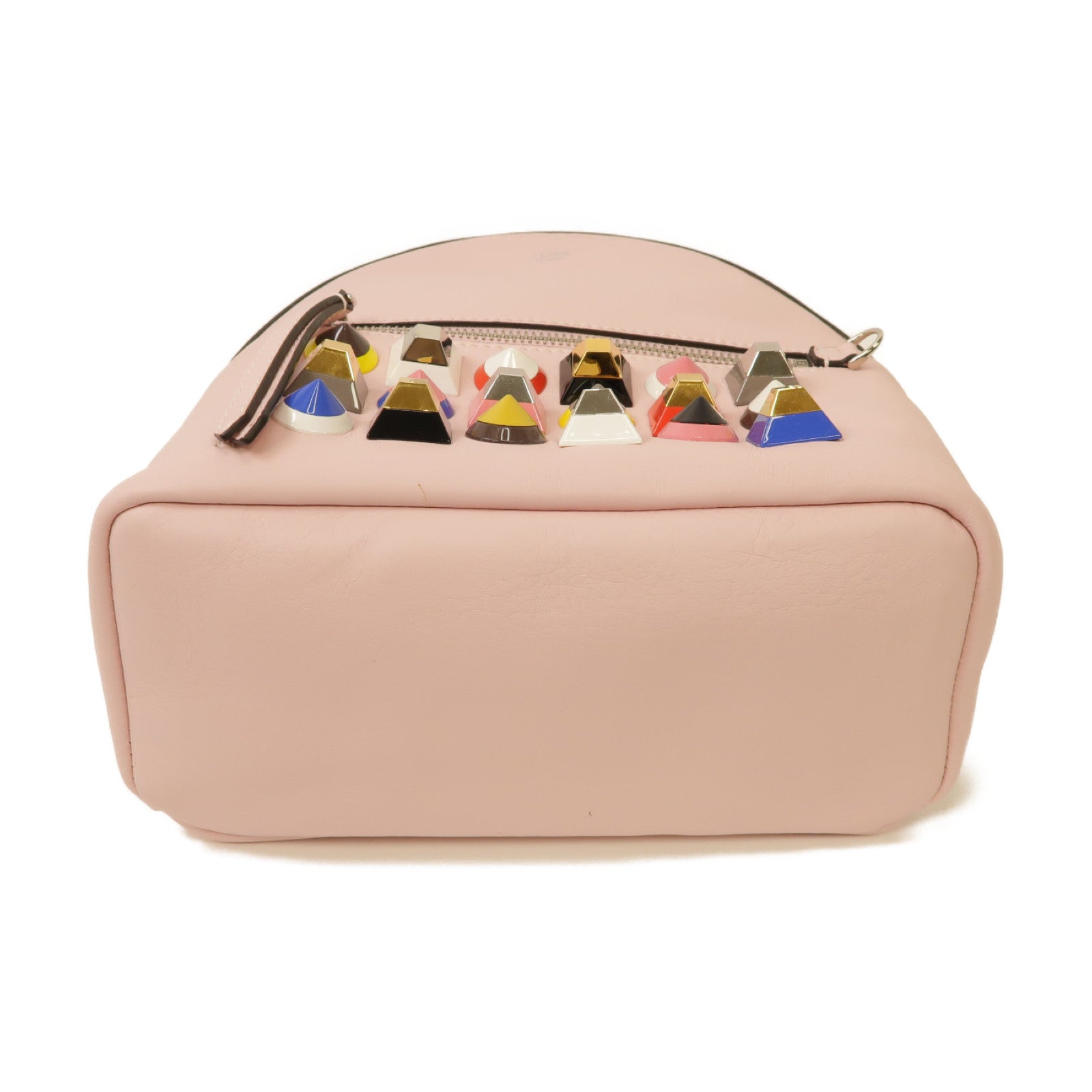 FENDI 牛皮皮革2way Shoulder Bag銀扣手挽肩背兩用袋粉紅色