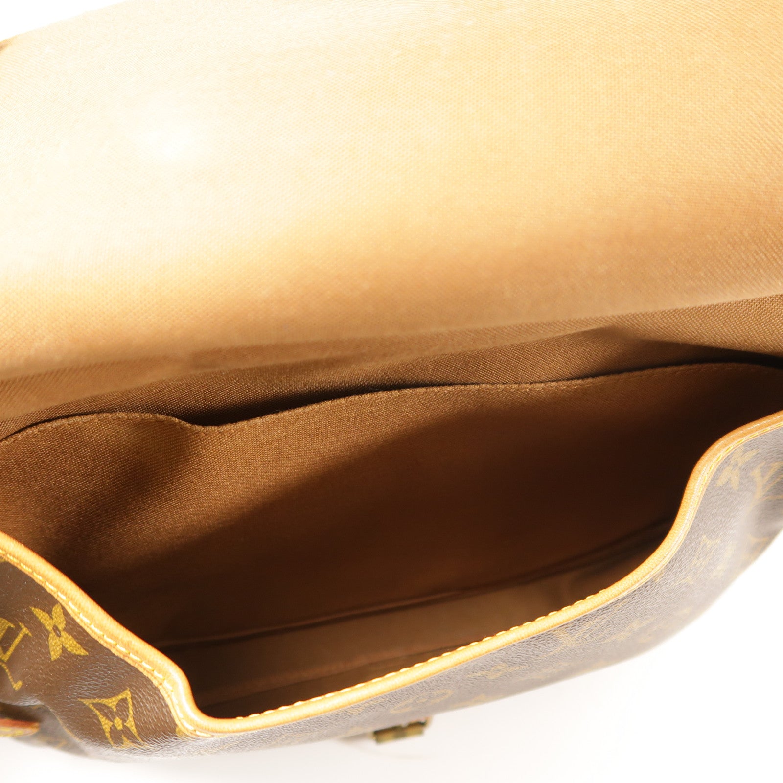 LOUIS VUITTON Monogram Saumur 30金扣肩背袋棕色