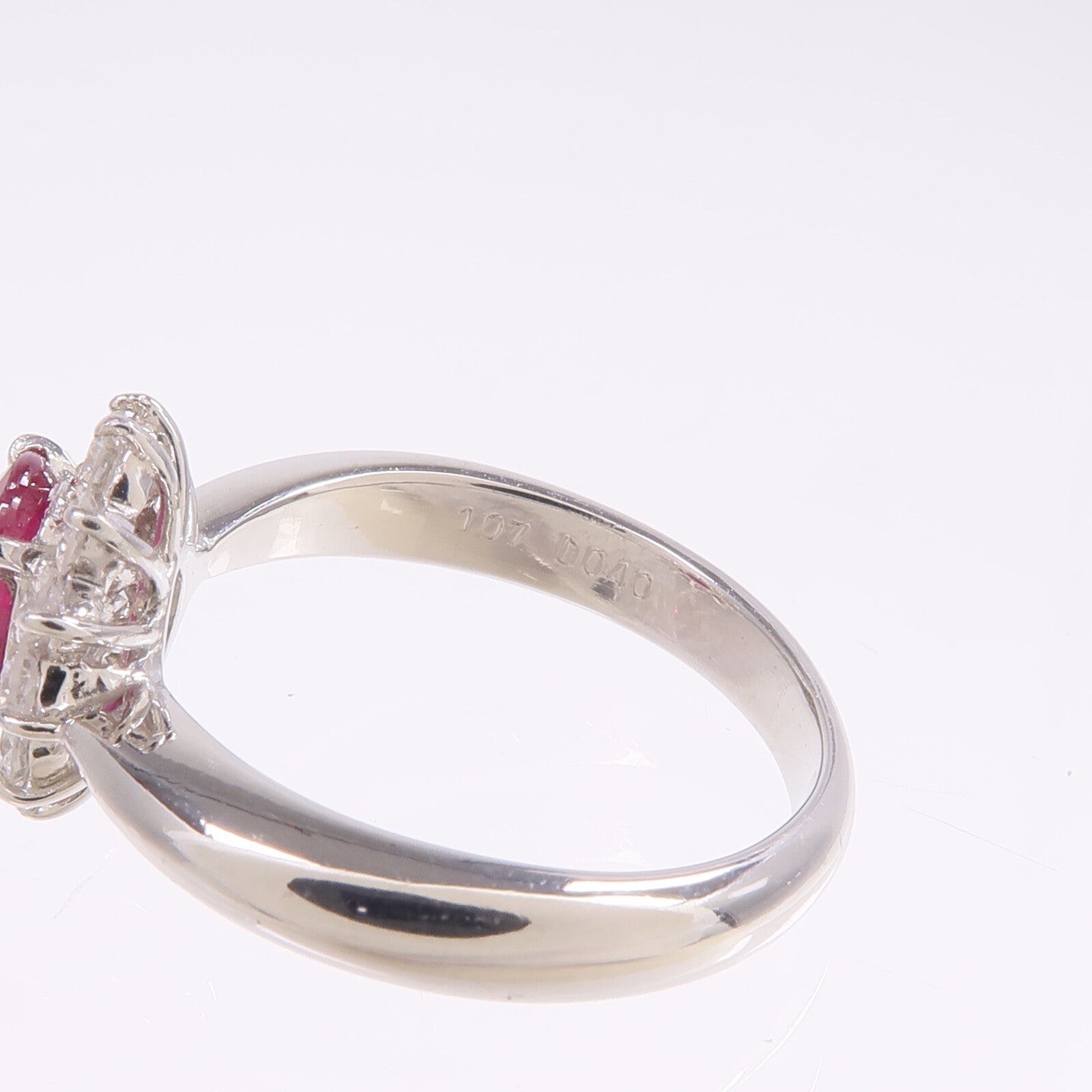 JEWELRY PT900鉑金Ruby Diamond Ring紅寶石/鑽石戒指