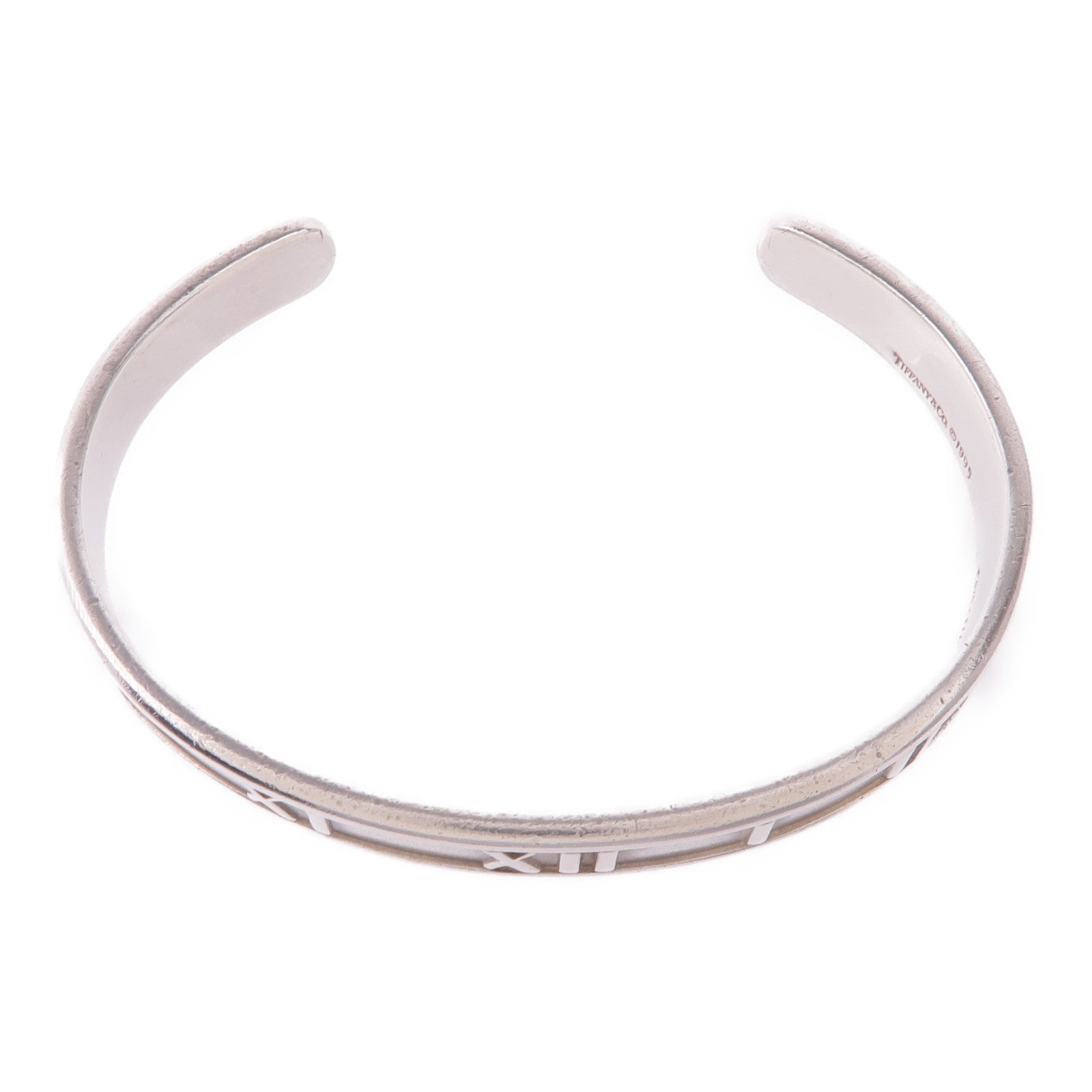 TIFFANY＆CO 925純銀Atlas Roman Numeral Cuff Bracelet手鐲