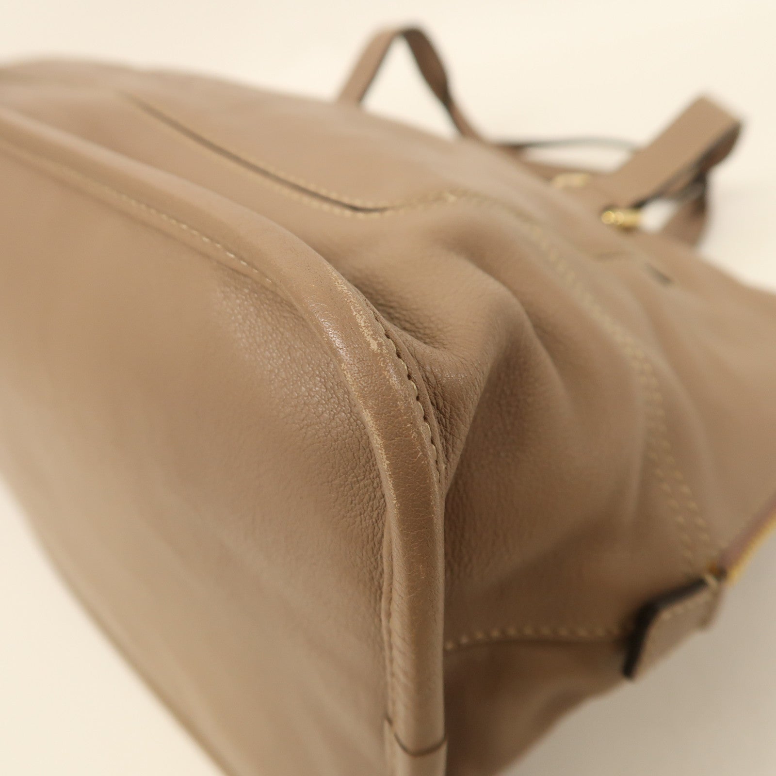 LOEWE 【激減優惠】牛皮皮革Shoulder Tote金扣手挽袋啡色