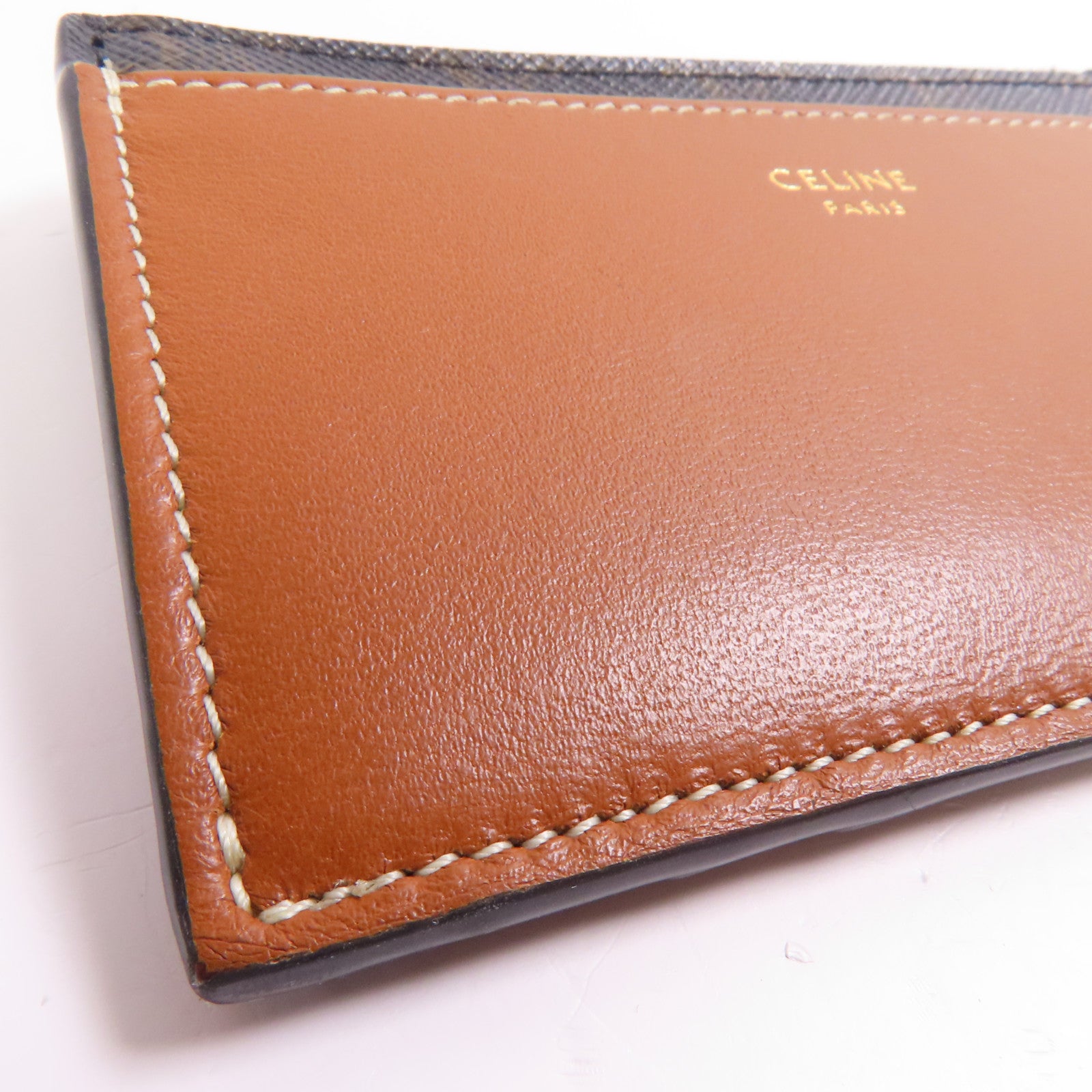 CELINE 塗層帆布/牛皮皮革Card Holder金扣卡片套