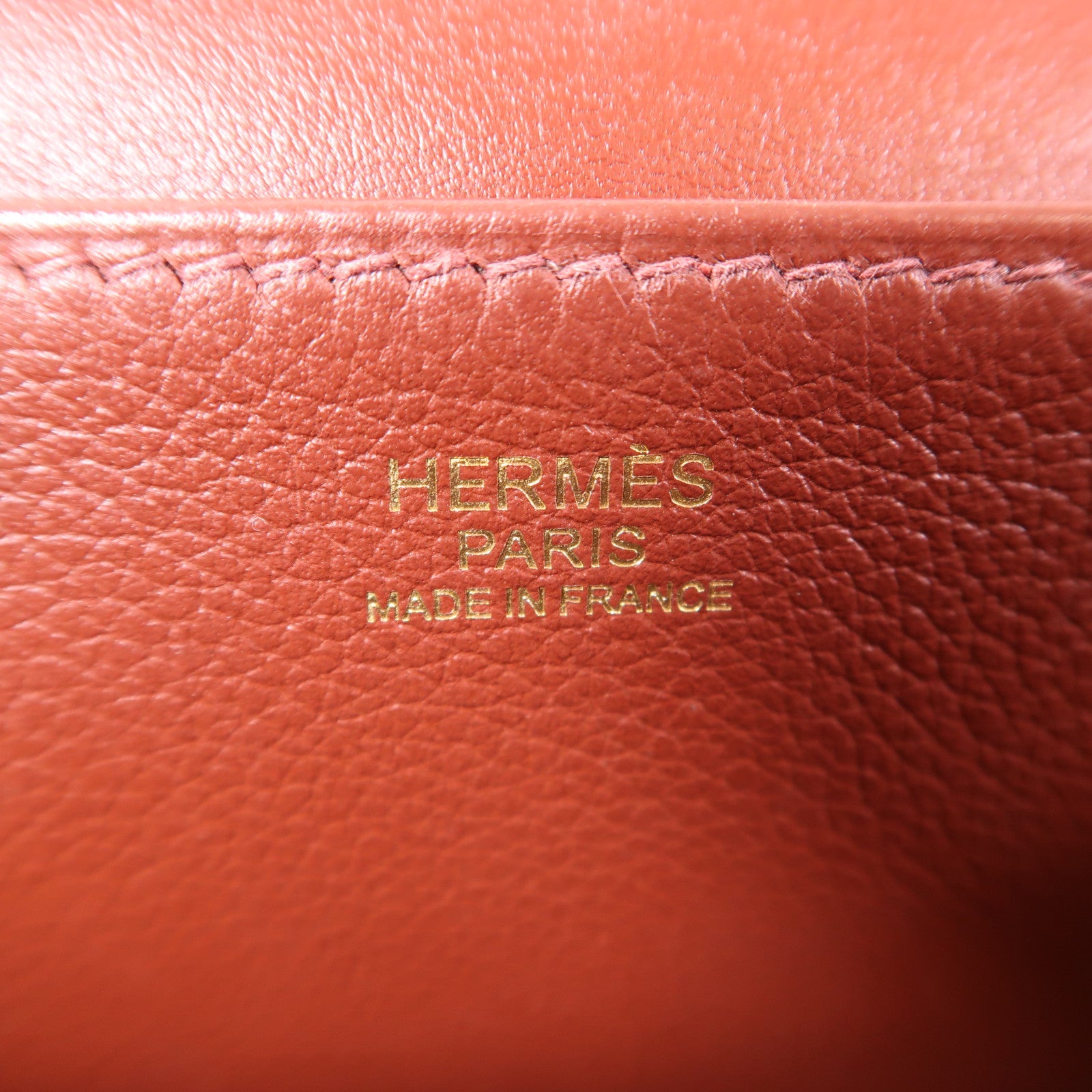 HERMES Evercolor皮革Halzan 25金扣手挽肩背兩用袋Rouge H