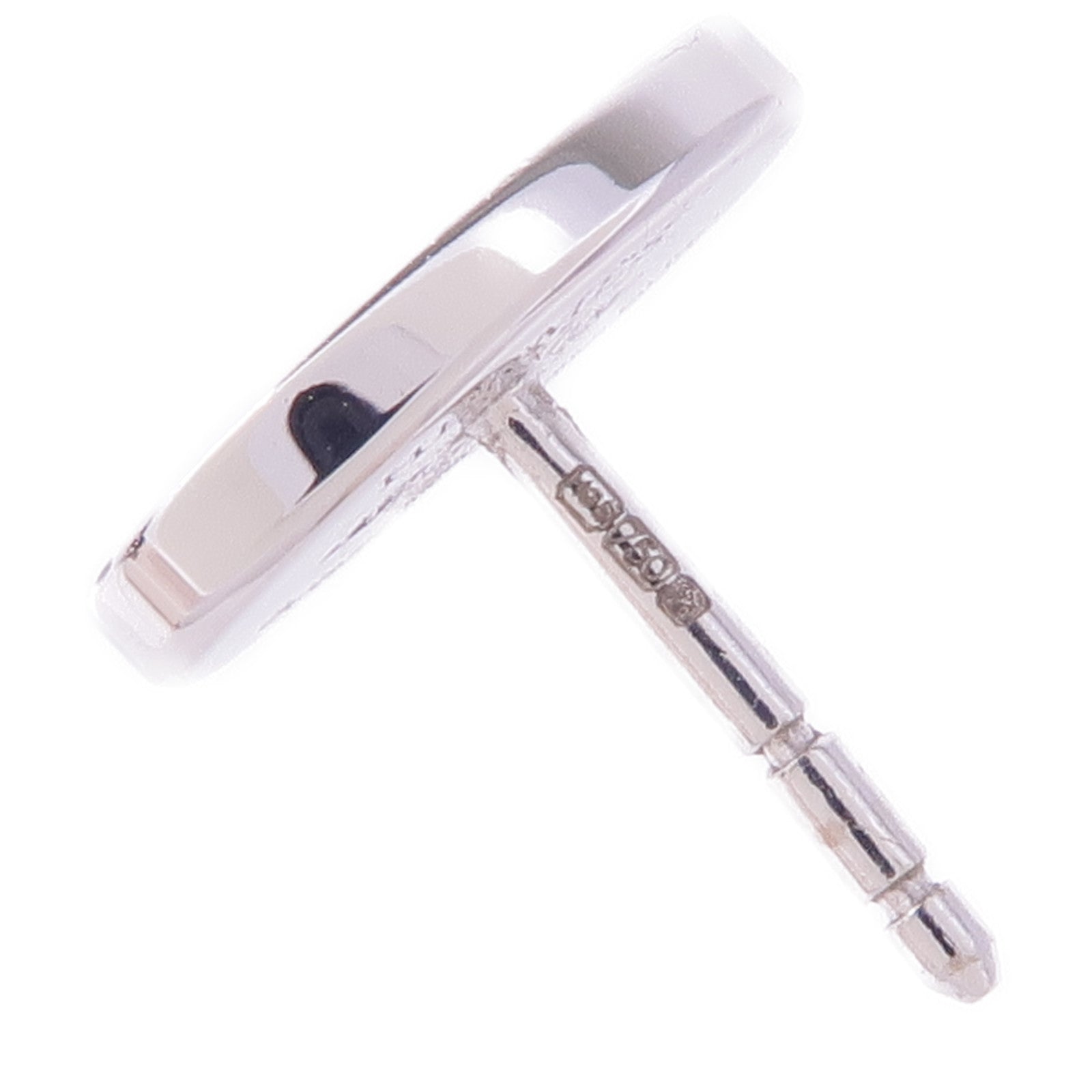 HERMES 18K白金Chaine d'ancre Contour Stud Earrings鑽石耳環