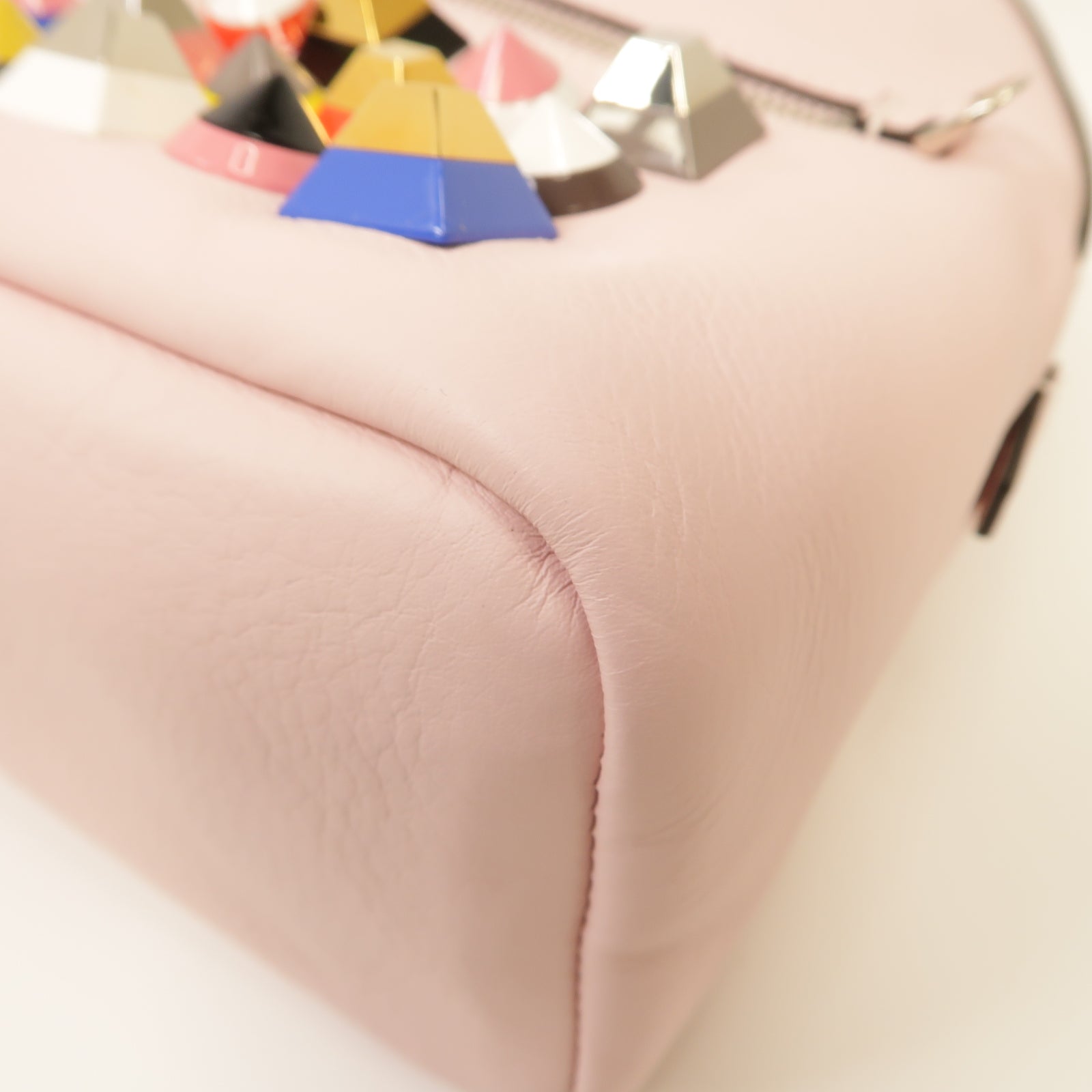 FENDI 牛皮皮革2way Shoulder Bag銀扣手挽肩背兩用袋粉紅色