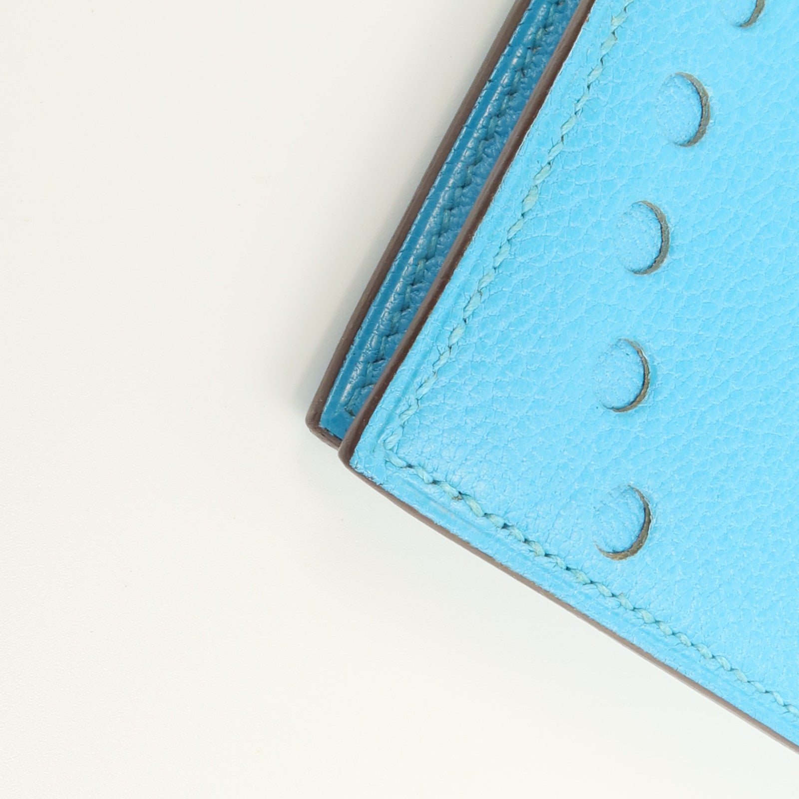HERMES 山羊皮革Evelyne Wallet長錢包Celeste