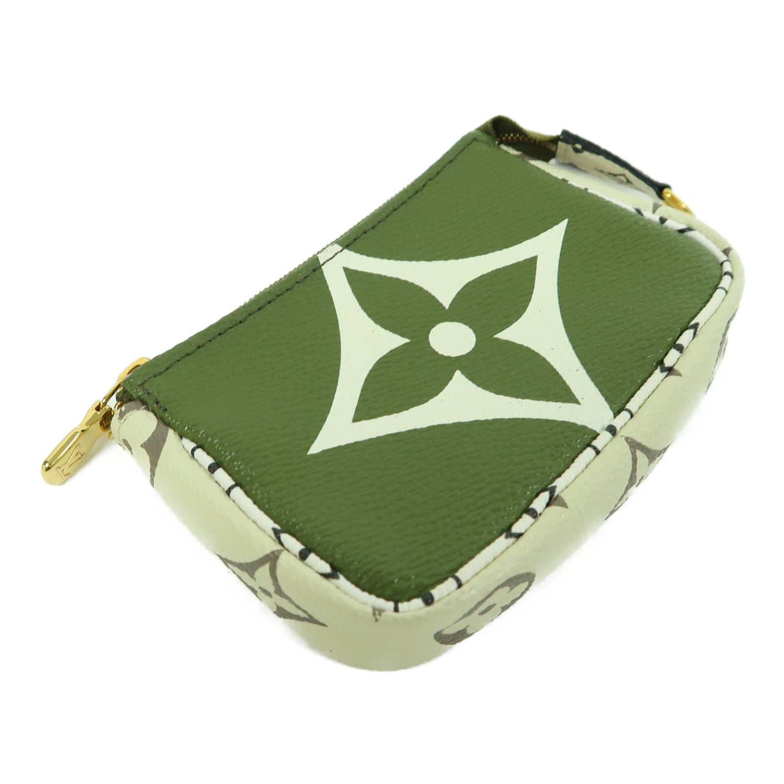 LOUIS VUITTON Monogram Giant Micro金扣零錢包綠色
