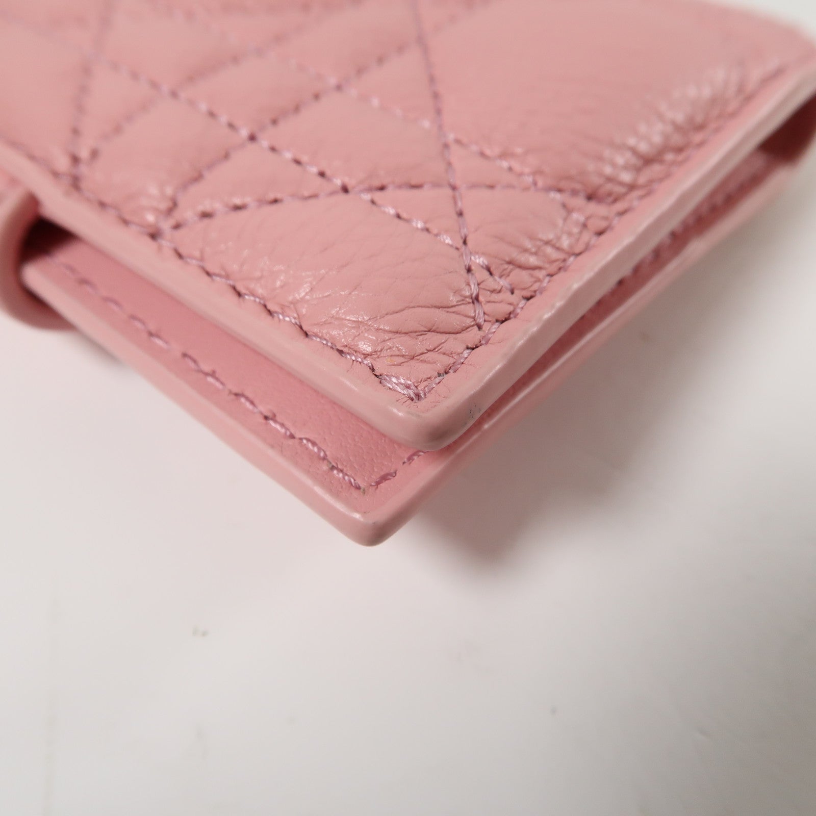 Dior 羊皮皮革Card Case金扣卡片套粉紅色