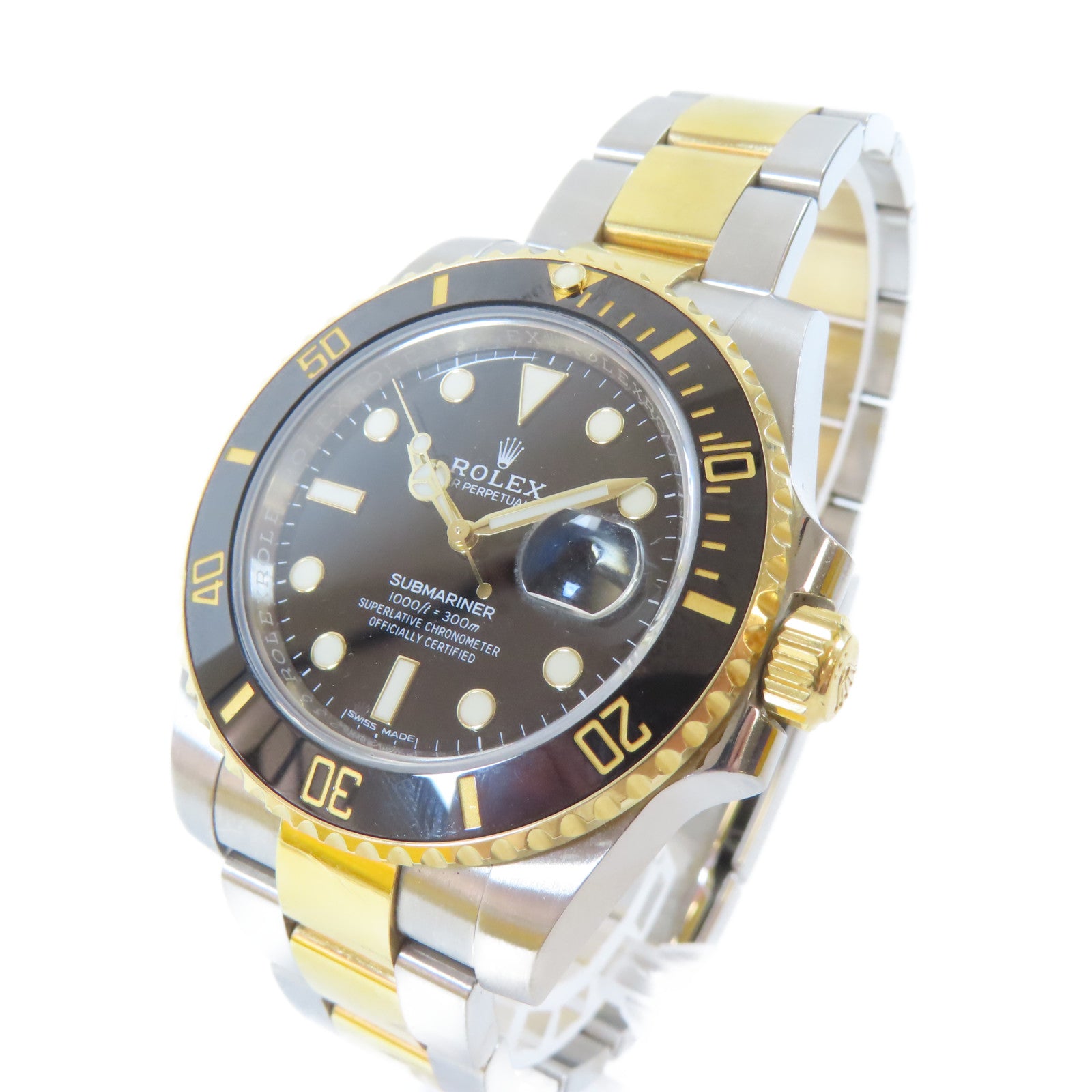 ROLEX Submarinar Date 18K黃金/不鏽鋼手錶自動機芯黑色